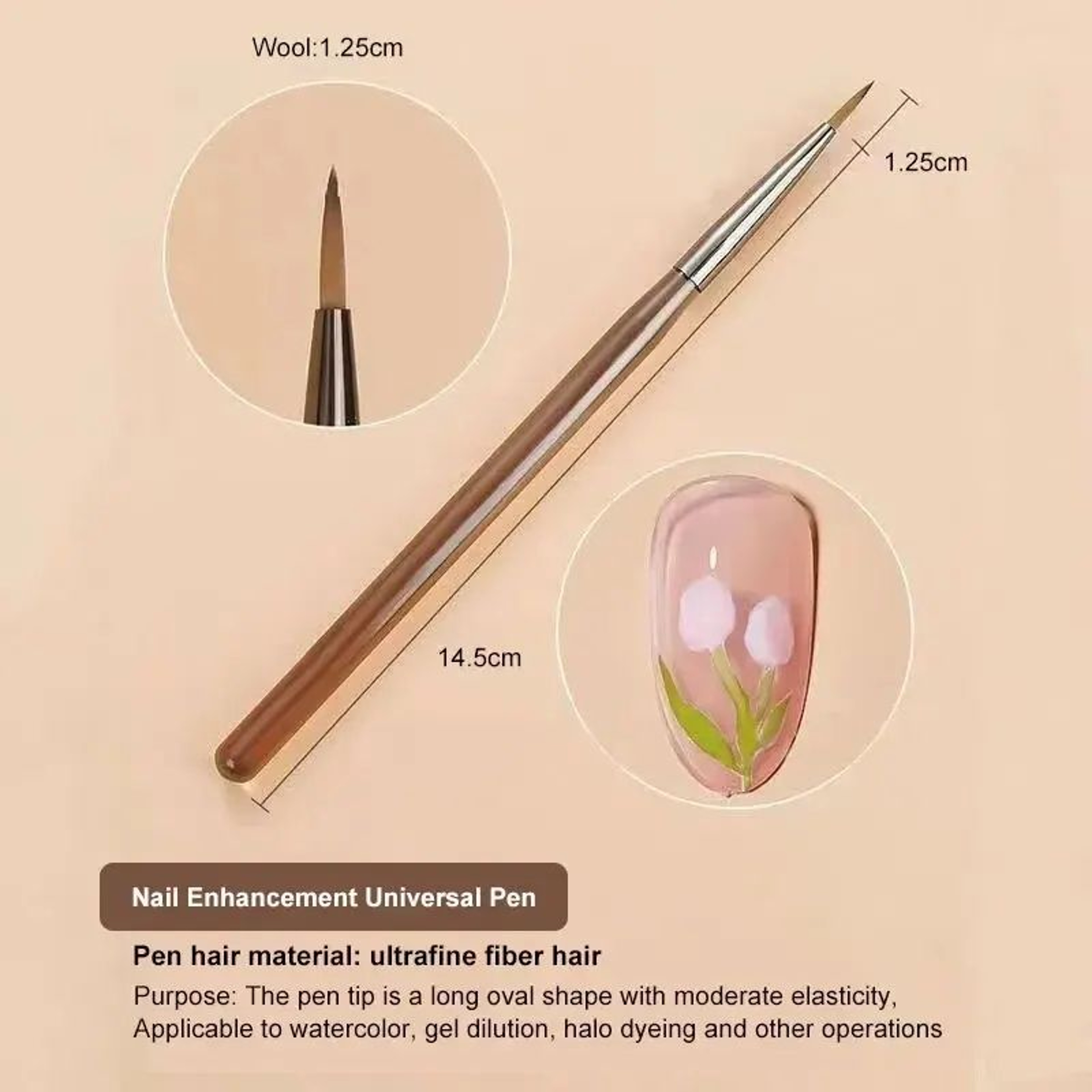 9Piece Professional Nail Art Brush Set For UV Gel Acrylic  Fine Line Nail Design 4