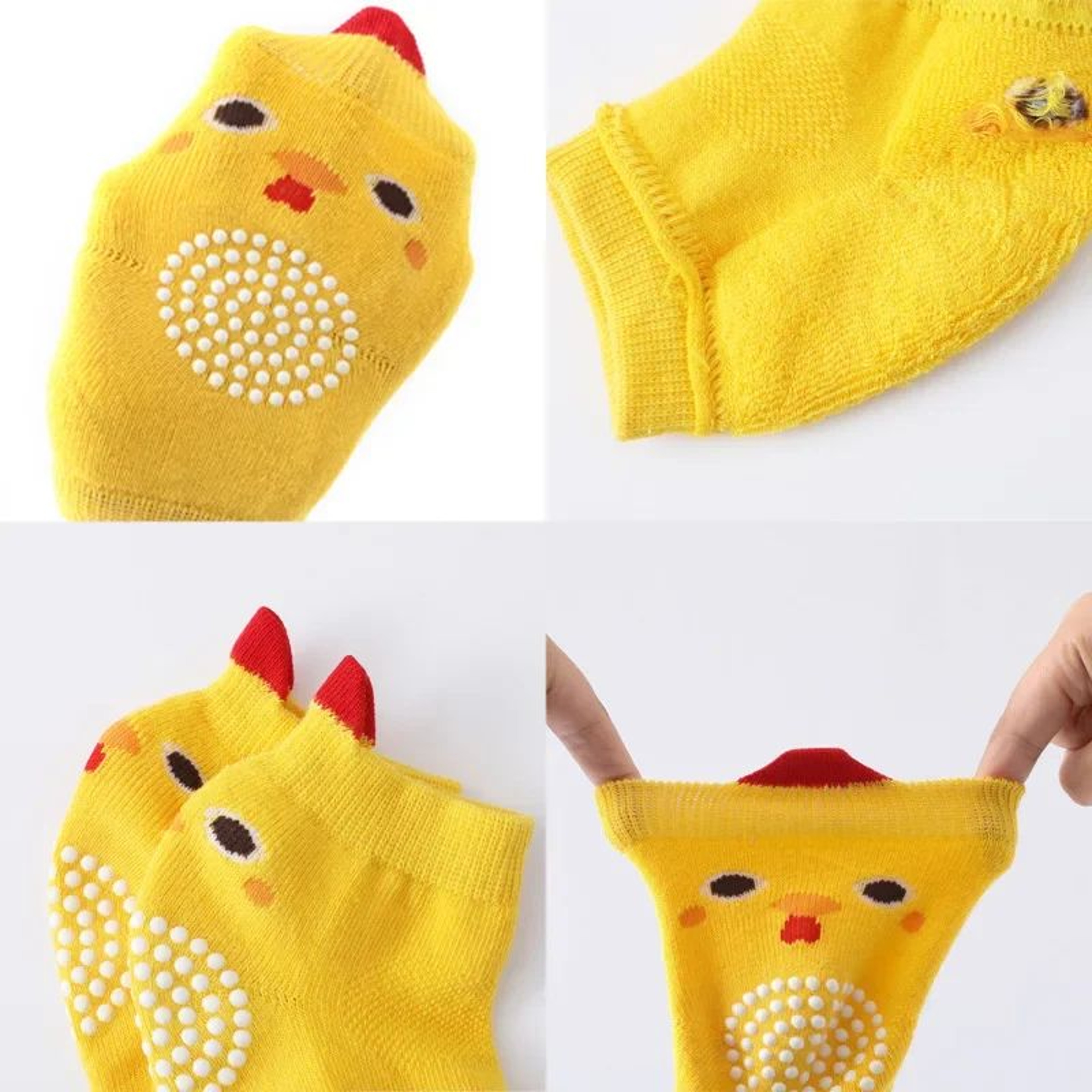 SoftGrip Cotton Baby Knee Pads For Crawling  First Steps 4