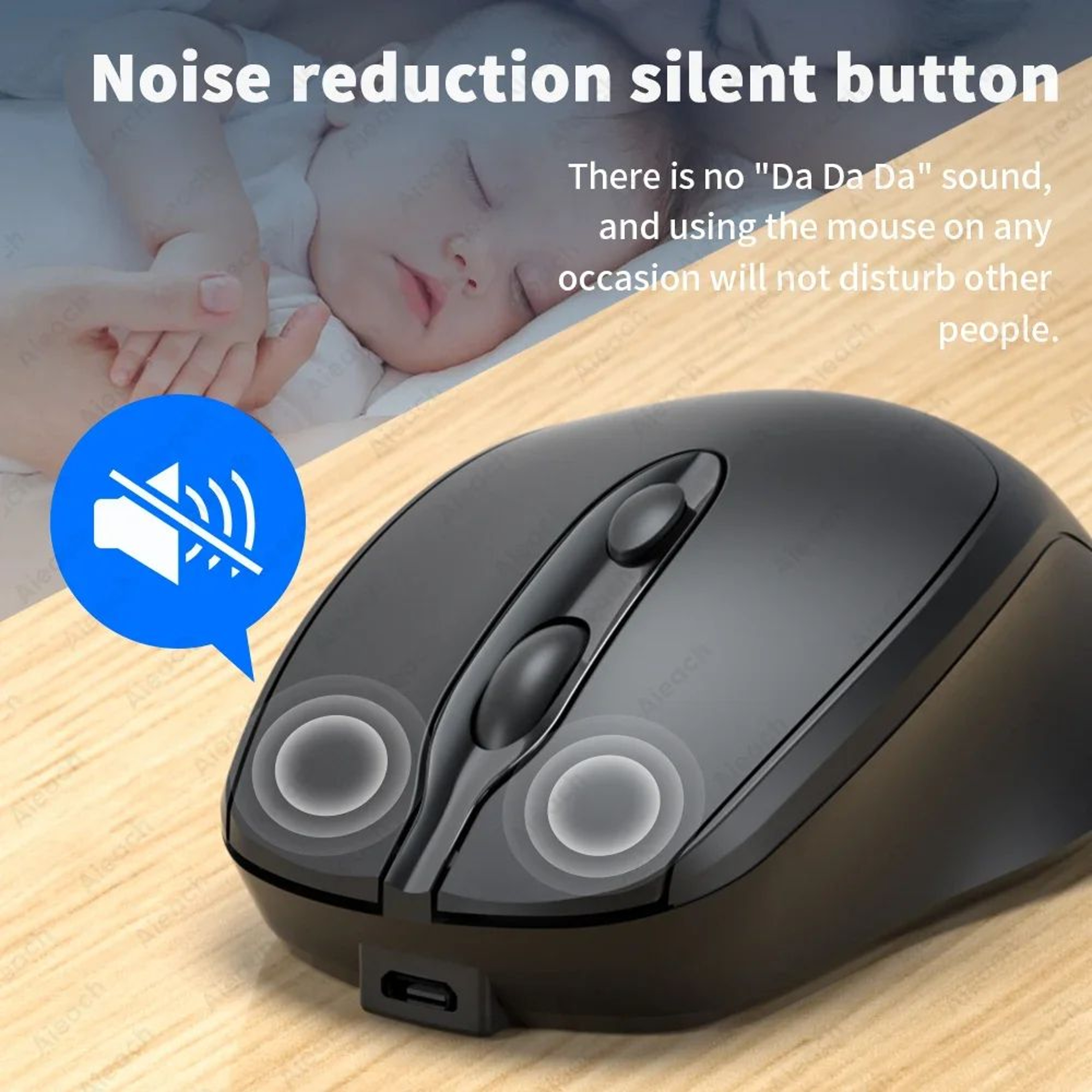 Aieach Silent Rechargeable Wireless Bluetooth Mouse  Ergonomic Precision For Work  Play 3