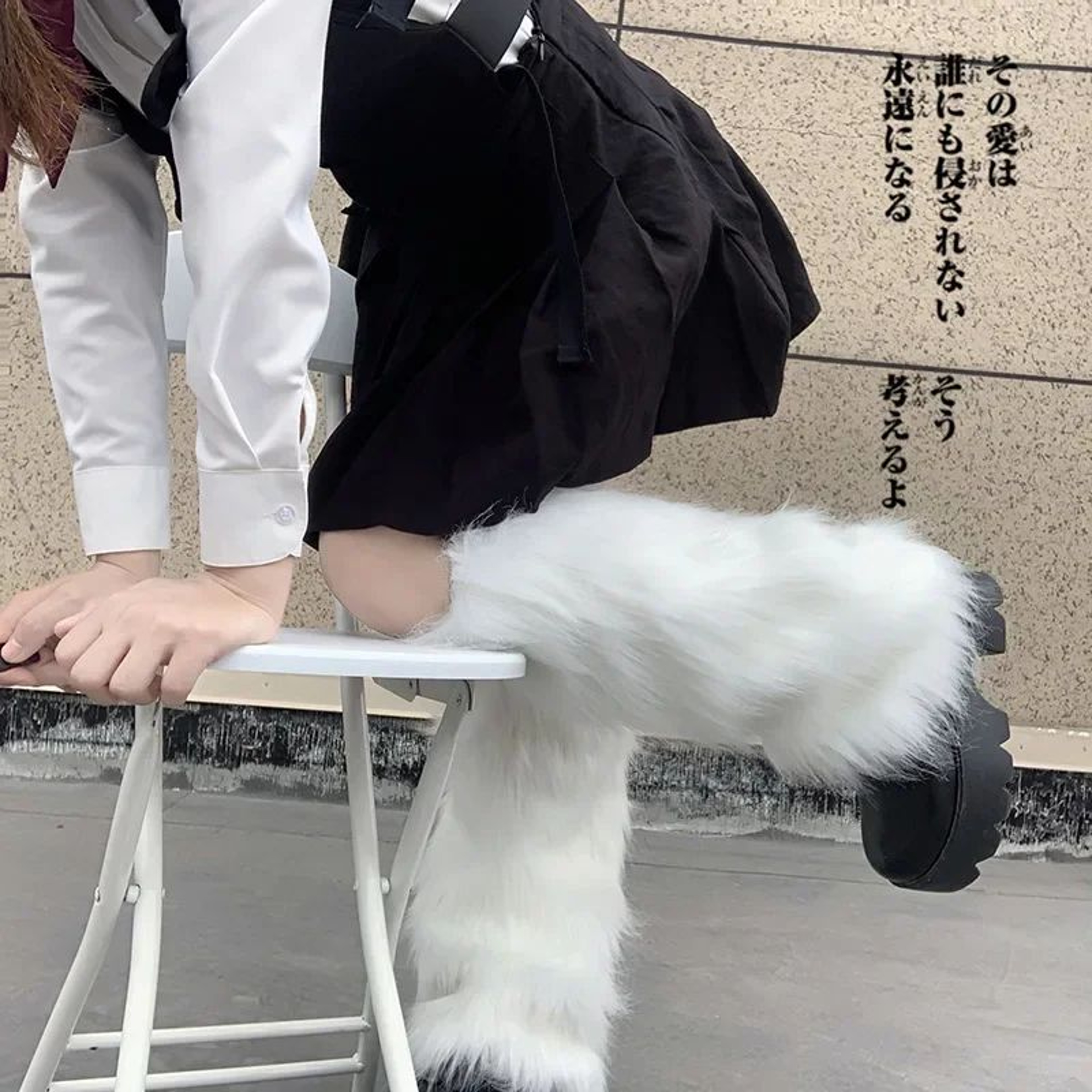 Japanese Lolita Faux Fur Leg Warmers For Women  Cozy Autumn  Winter Fashion Socks 5