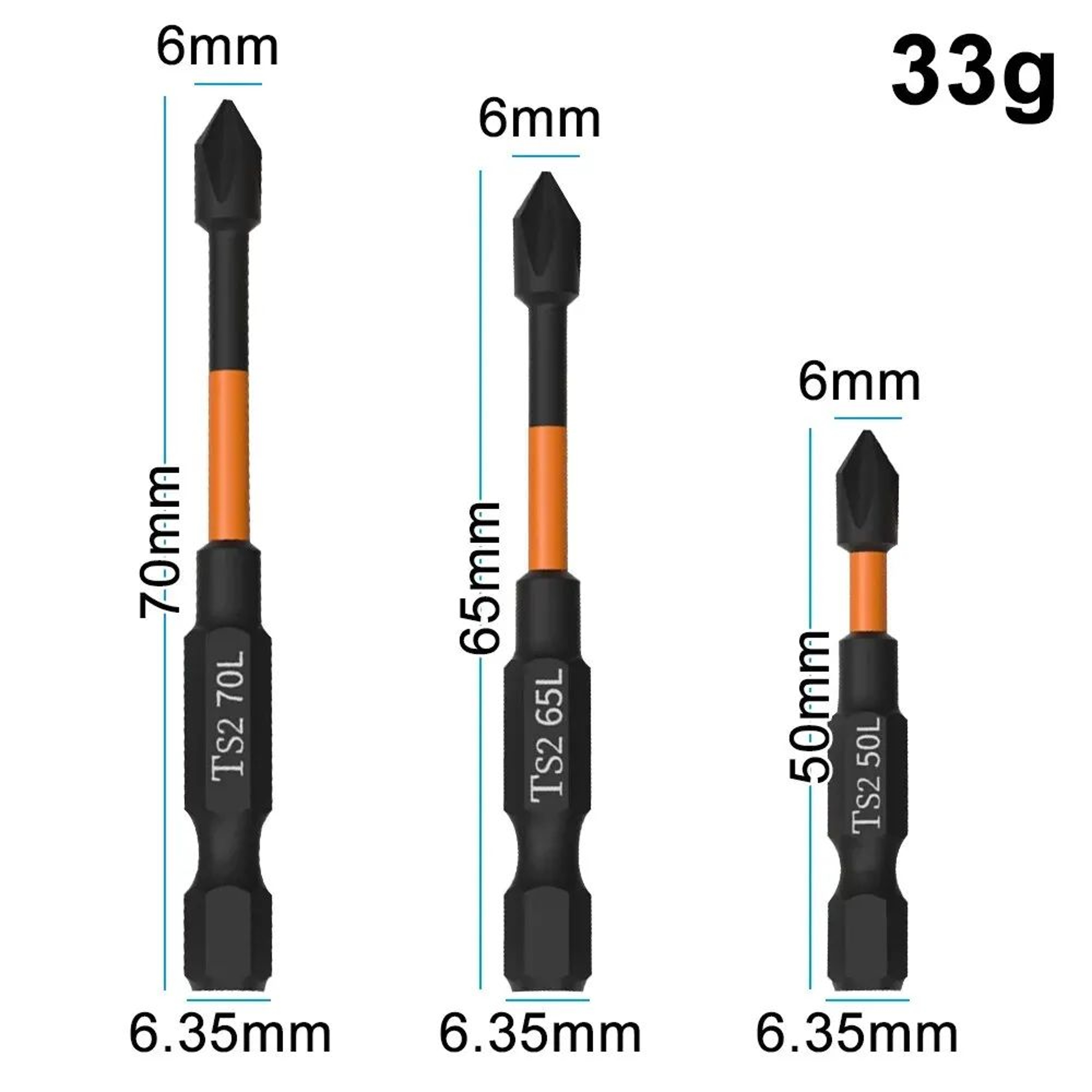 3Piece Magnetic Impact Screwdriver Bit Set For Electric Drills 1