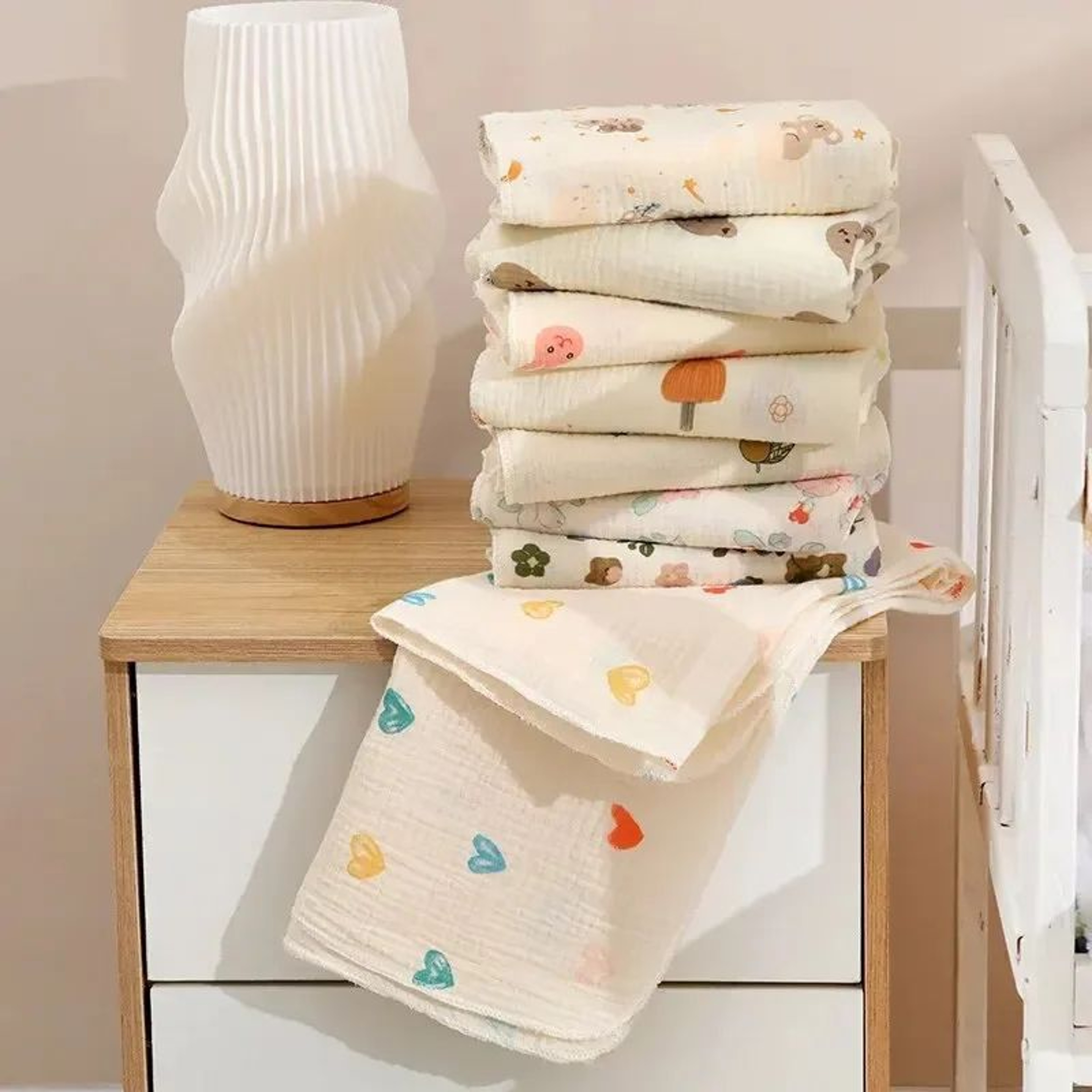 Soft Cotton Muslin Baby Swaddle Blanket 315x315 Inches  Breathable Newborn Receiving  Bath Towel 3