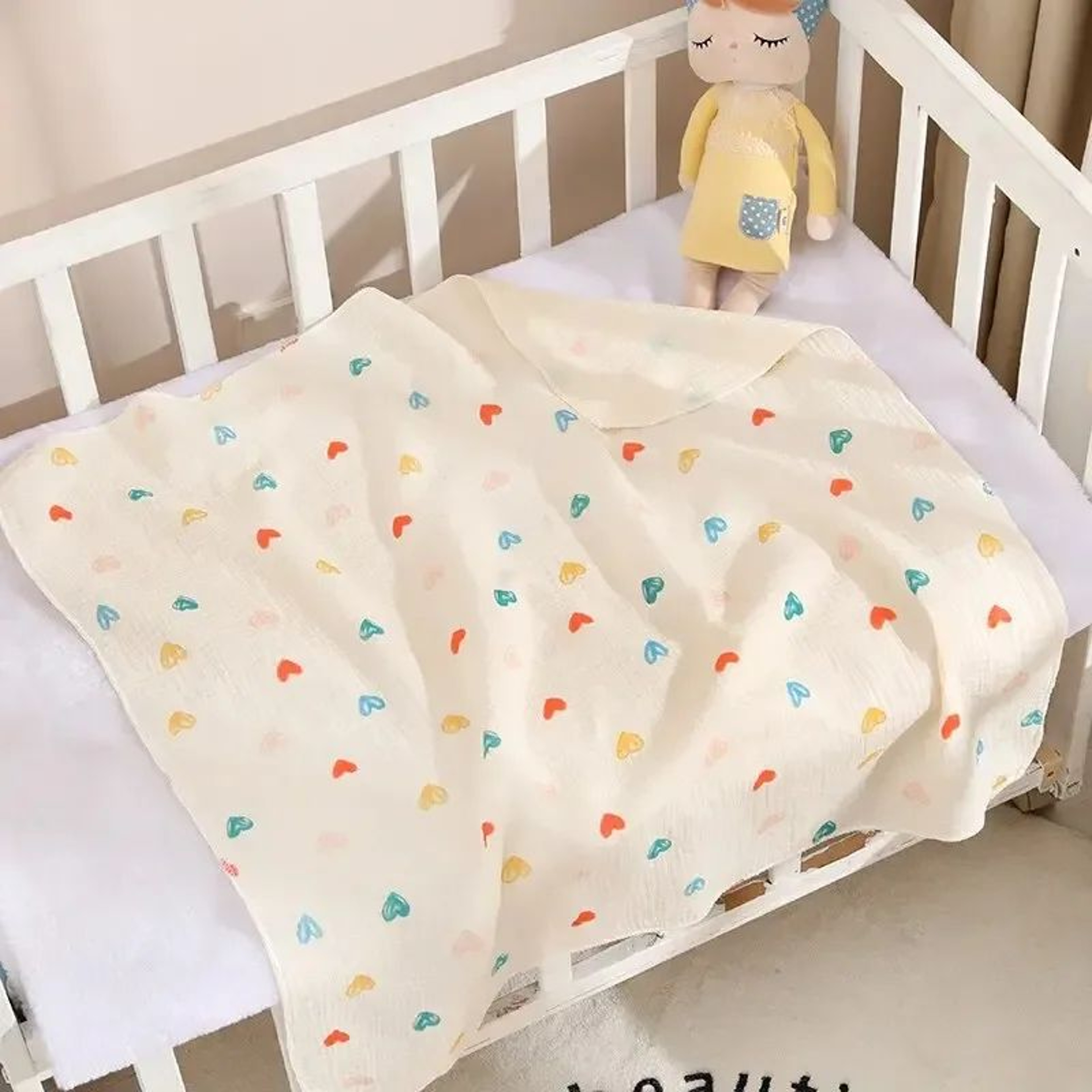 Soft Cotton Muslin Baby Swaddle Blanket 315x315 Inches  Breathable Newborn Receiving  Bath Towel 4