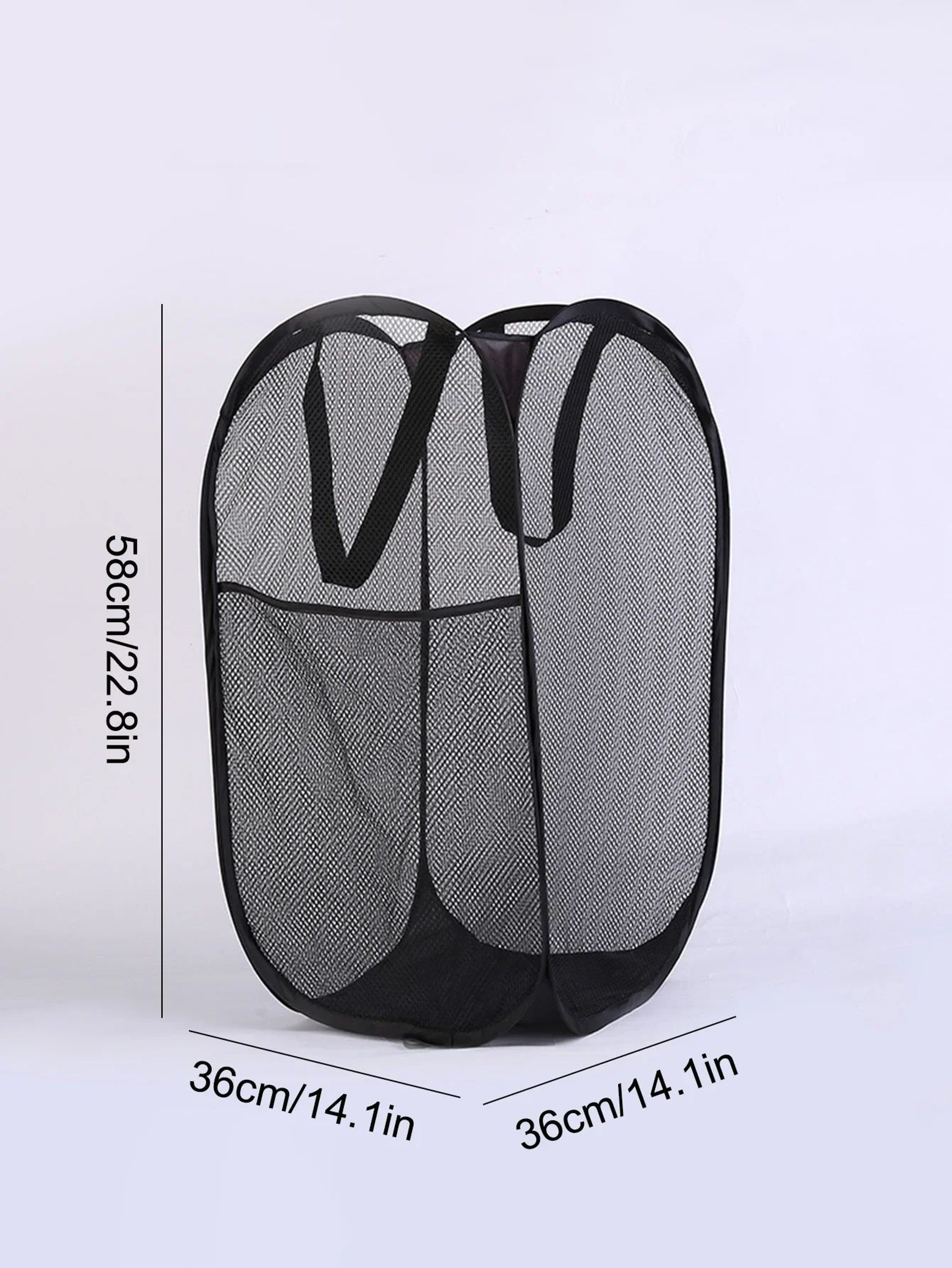 Large Capacity Foldable Laundry Hamper  Breathable Mesh Dirty Clothes Basket For Home  Travel 1