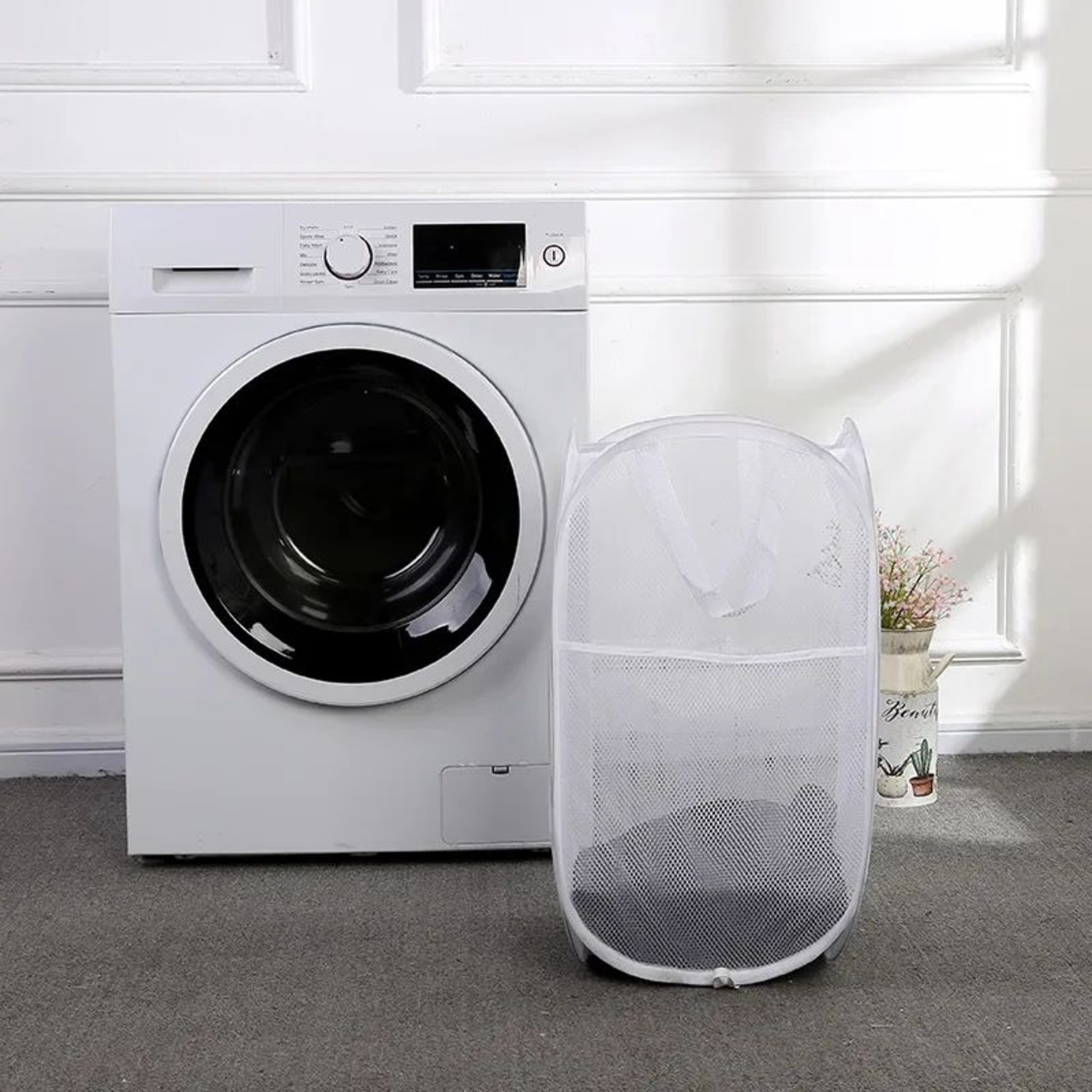 Large Capacity Foldable Laundry Hamper  Breathable Mesh Dirty Clothes Basket For Home  Travel 8
