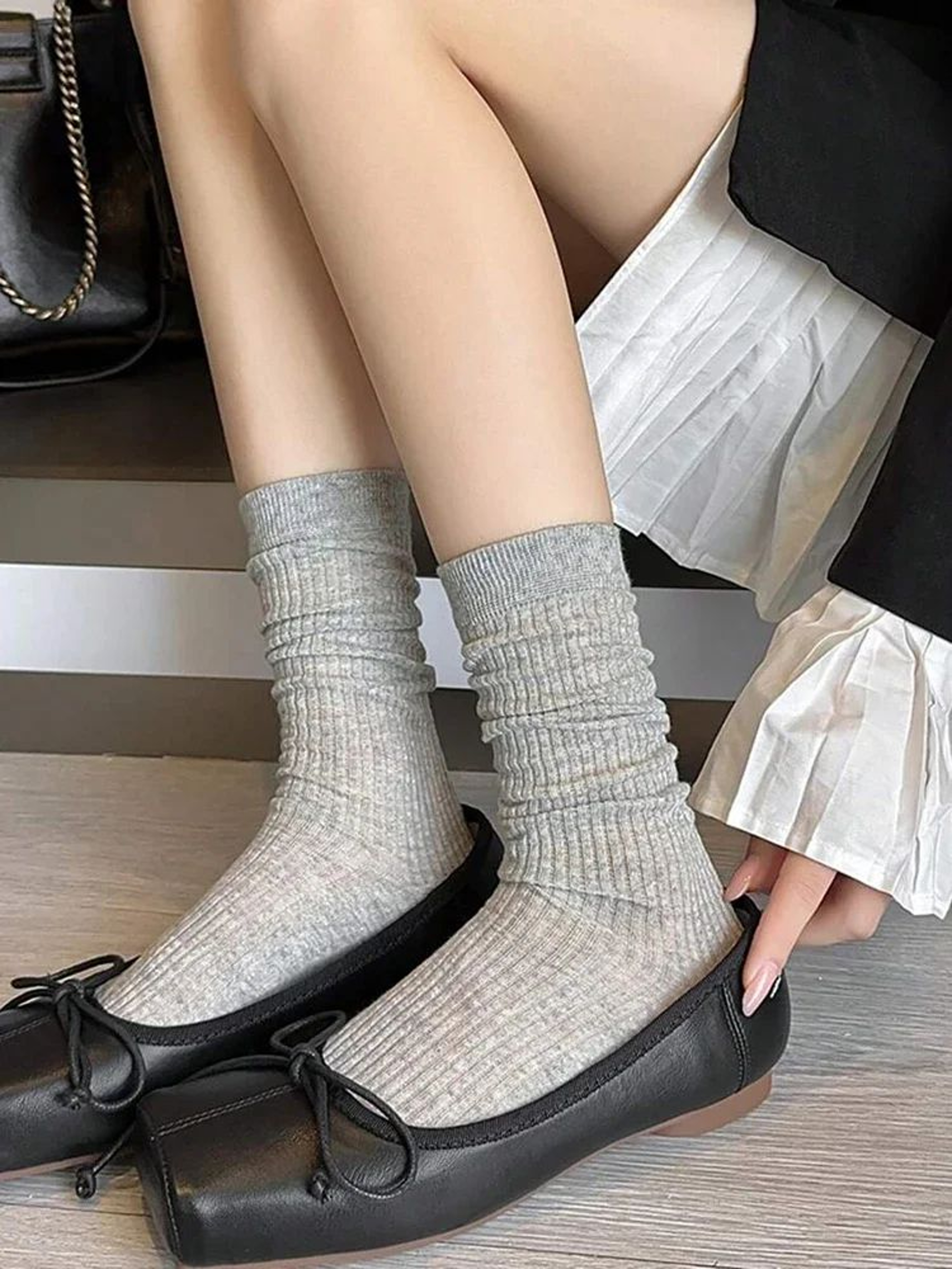 Womens Sheer Knee High Socks  Lightweight Sweet Style Stacked Socks For Summer 4 Pairs 1