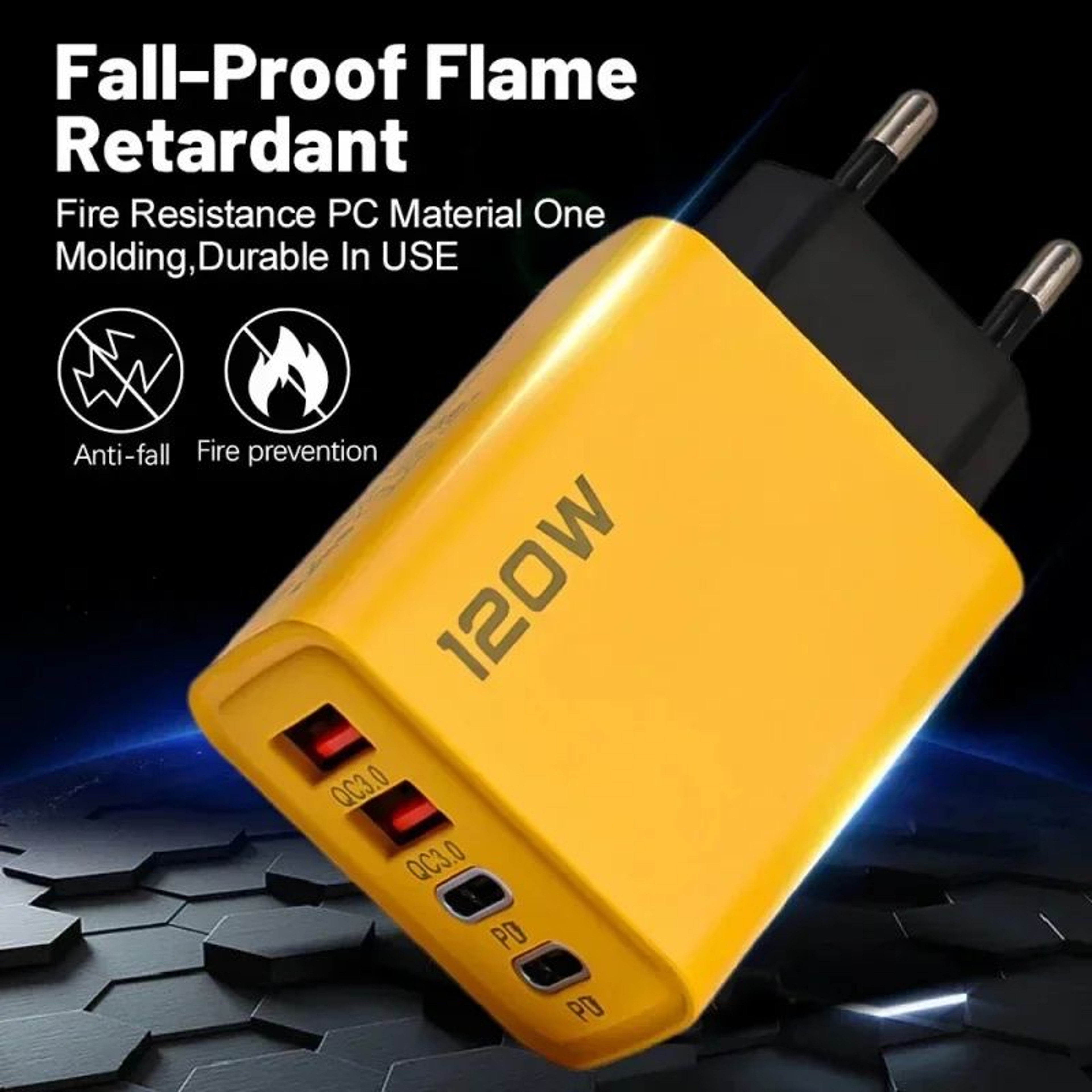 120W UltraFast Multiport USB Charger  4Port USBC  USB Quick Charge Adapter 5