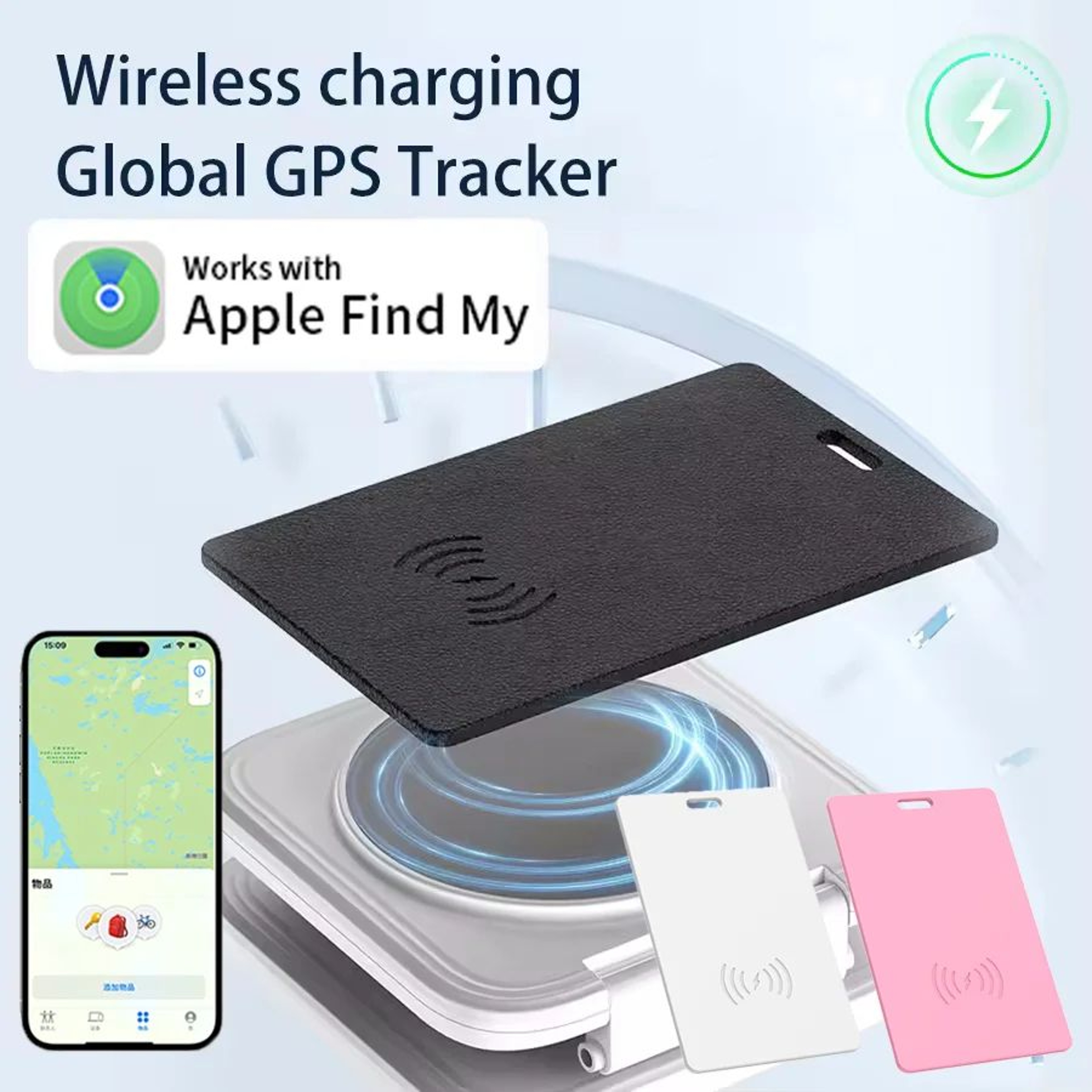 UltraSlim GPS Wallet Tracker Card  Slim Wallet GPS Tracker With Wireless Charging  Find My App Trac 0