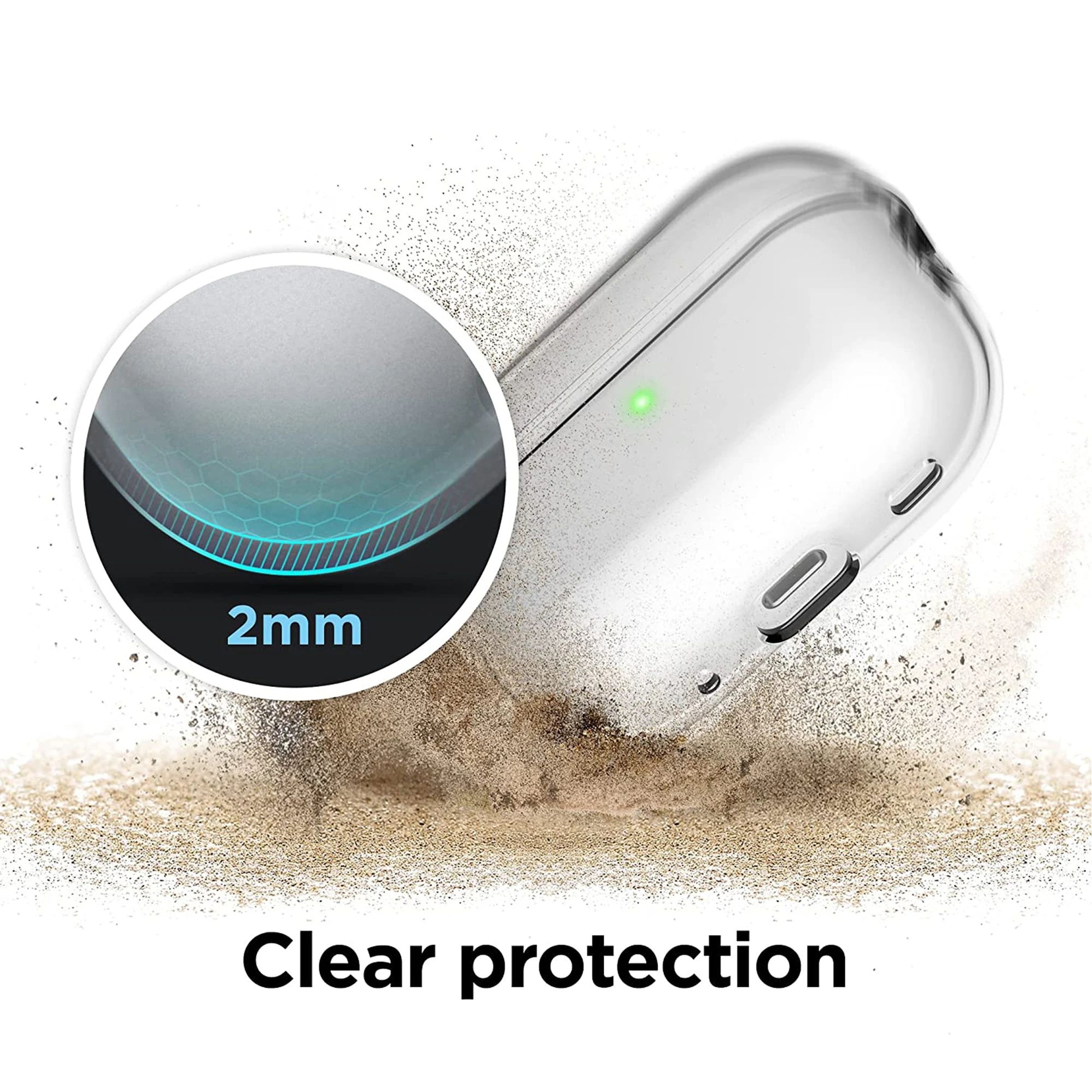 Clear Transparent AirPods Pro 2 Protective Case With Lanyard  Shockproof Soft TPU Cover 1