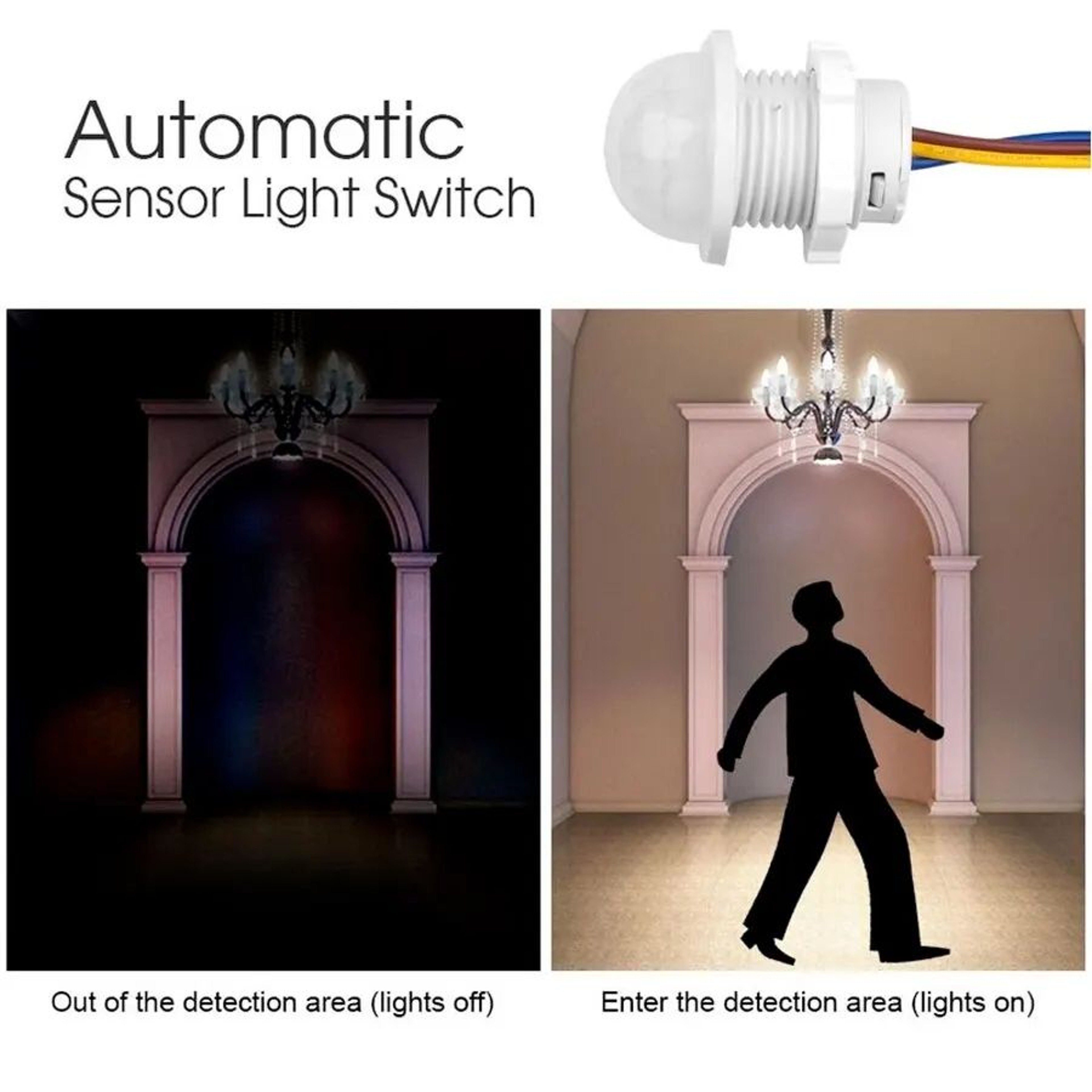 Smart PIR Motion Sensor Light Switch  Indoor  Outdoor Infrared Auto OnOff 2Pack 1
