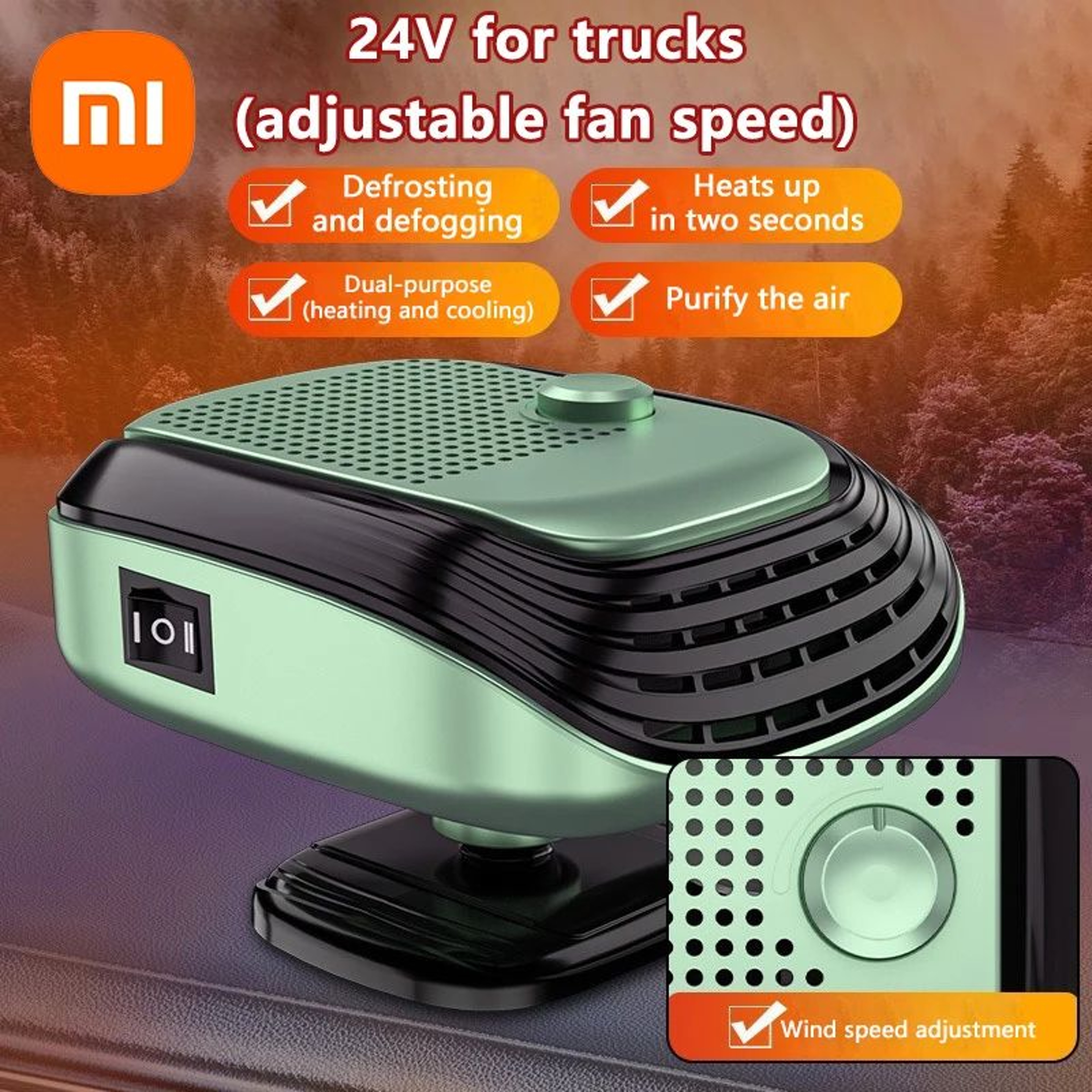 Xiaomi Portable 12V24V Car Heater Fan  150W Windshield Defogger  Winter Cabin Warmer 14
