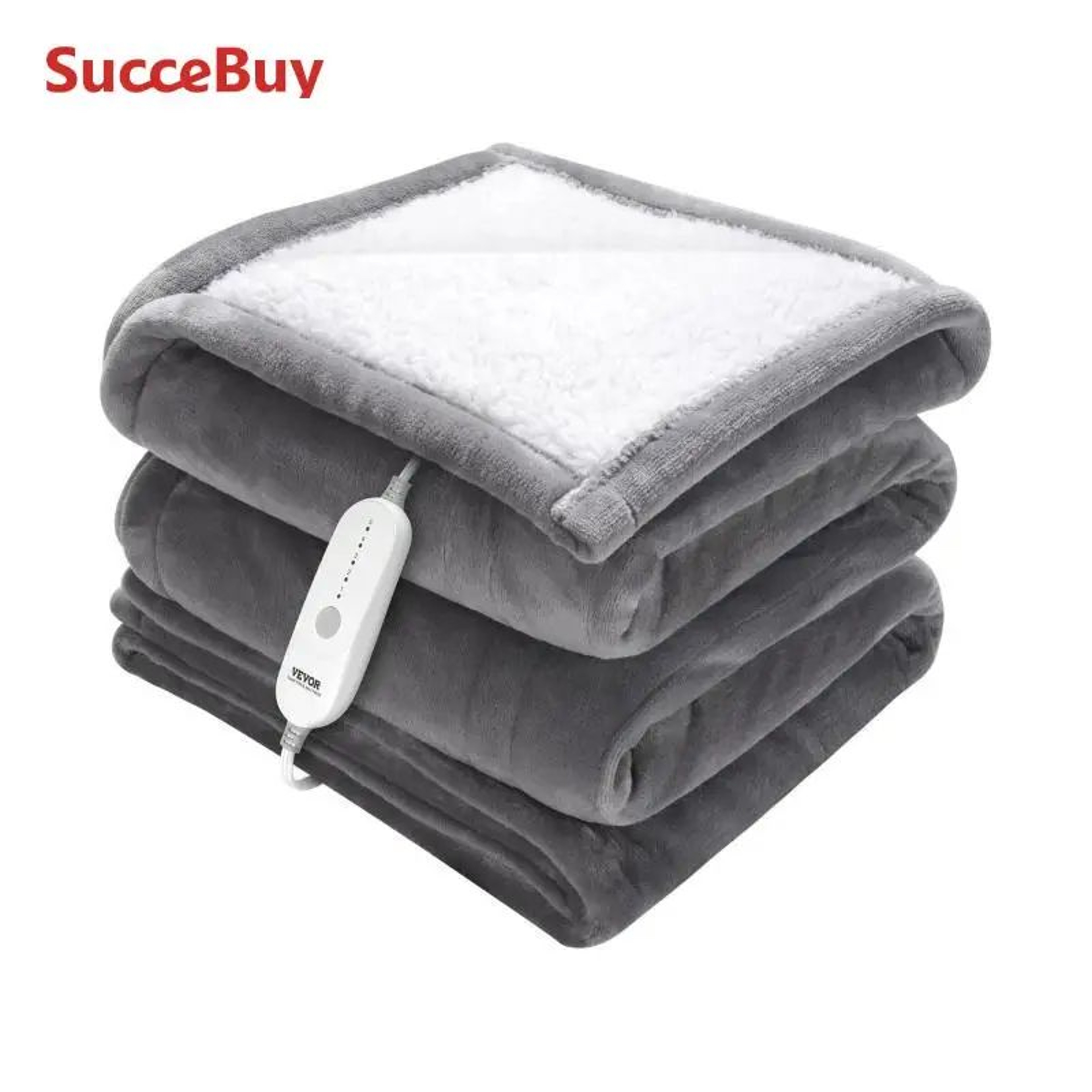 SucceBuy Electric Heated Throw Blanket With Timer  Soft Flannel Sherpa Comfort 5 Heat Levels 0