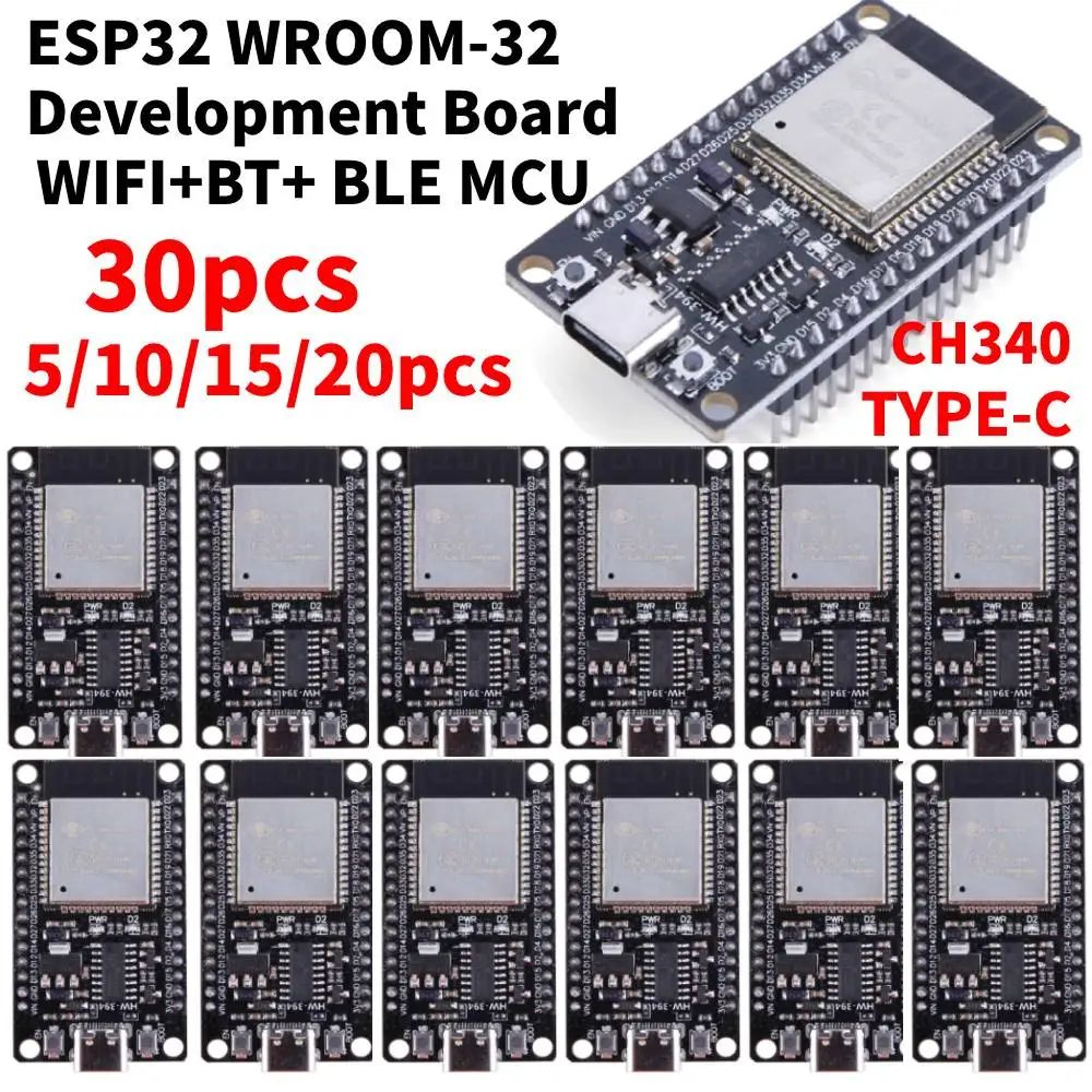 ESP32 WROOM32 Wireless Development Board With USBC  Dual Connectivity 0