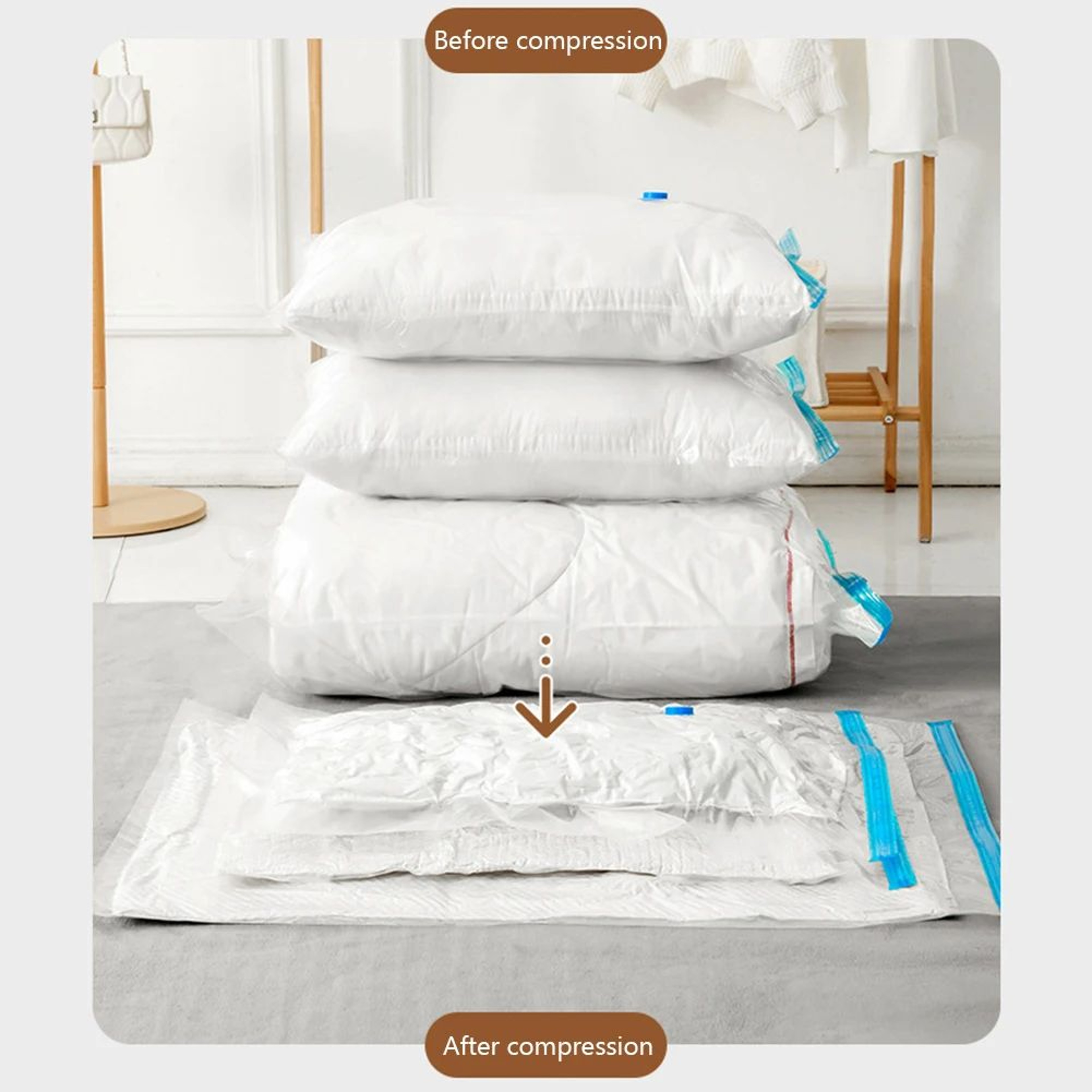 Reusable Vacuum Storage Bags With Mini Electric Sealer  SpaceSaving Clothes Organizer 7 Sizes 4