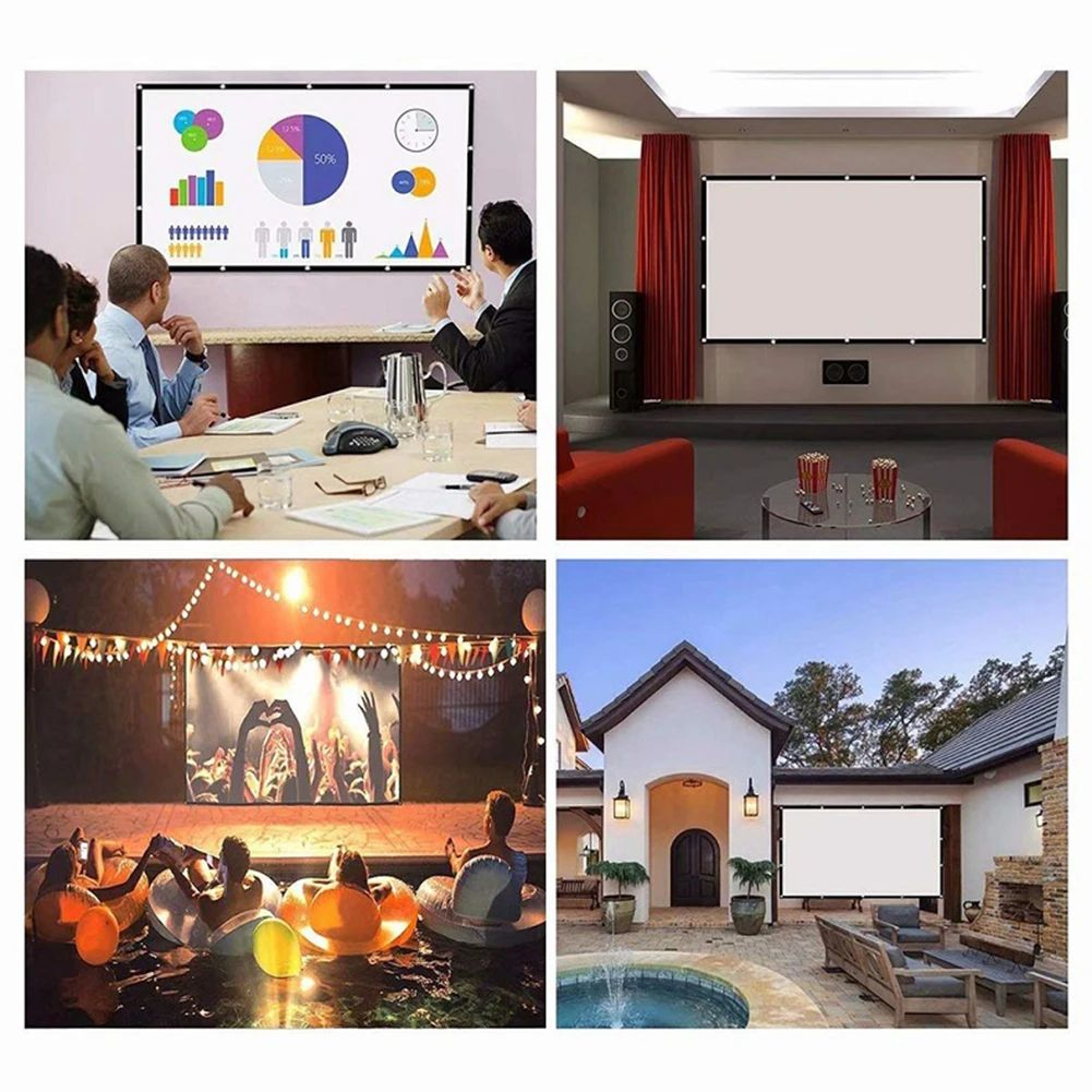Portable HD Projection Screen 60150inches For Home  Office Cinematic Viewing 0