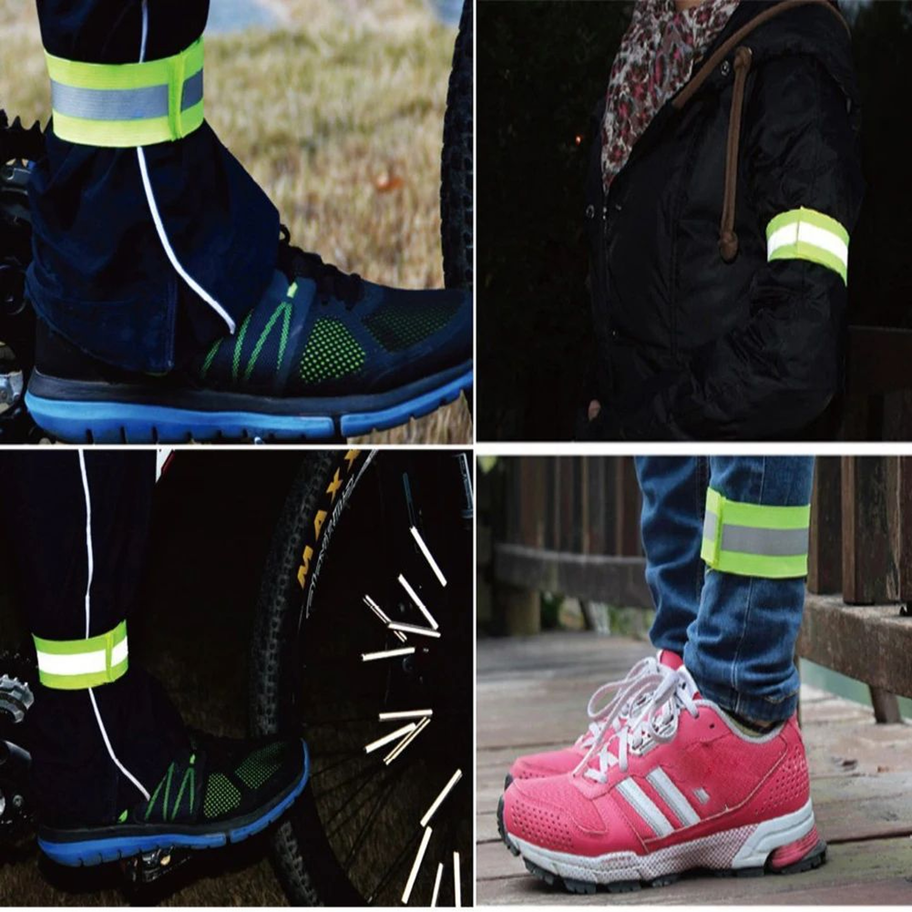 Reflective Safety Bands For Night Running Walking  Cycling  Adjustable Elastic Wrist Ankle  Arm Str 3