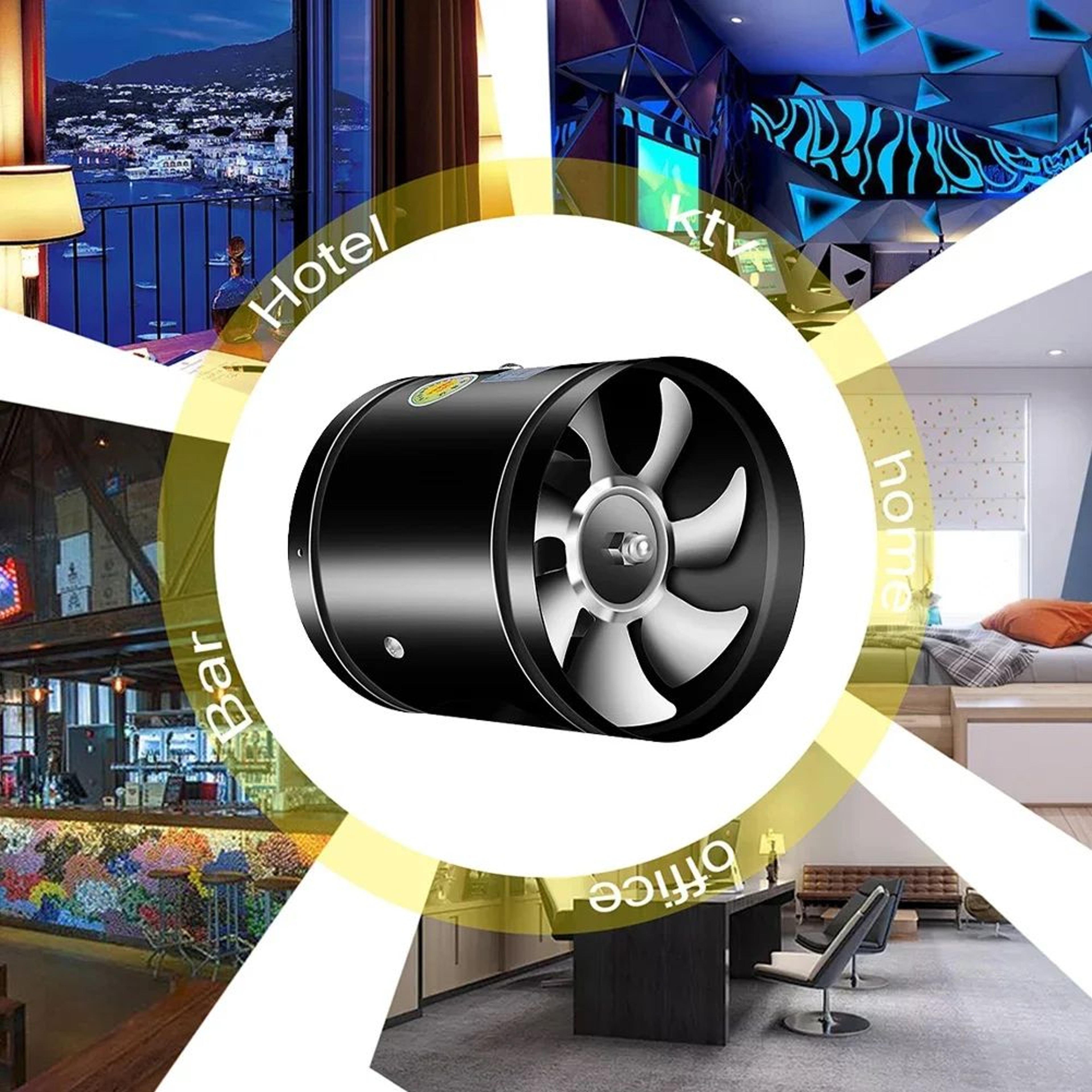 LowNoise Metal Duct Exhaust Fan For Bathroom  Kitchen Ventilation 48 Inch 5