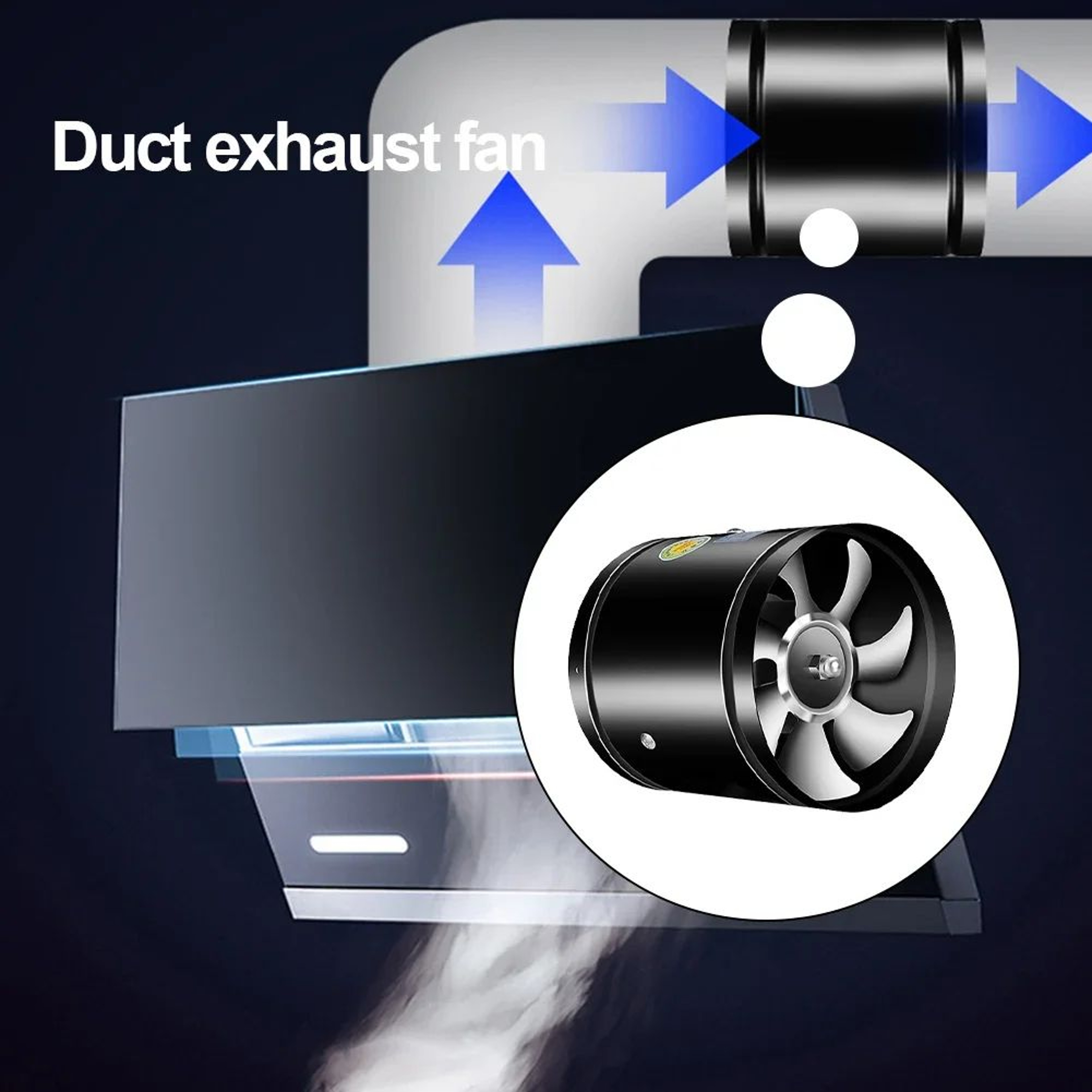 LowNoise Metal Duct Exhaust Fan For Bathroom  Kitchen Ventilation 48 Inch 6