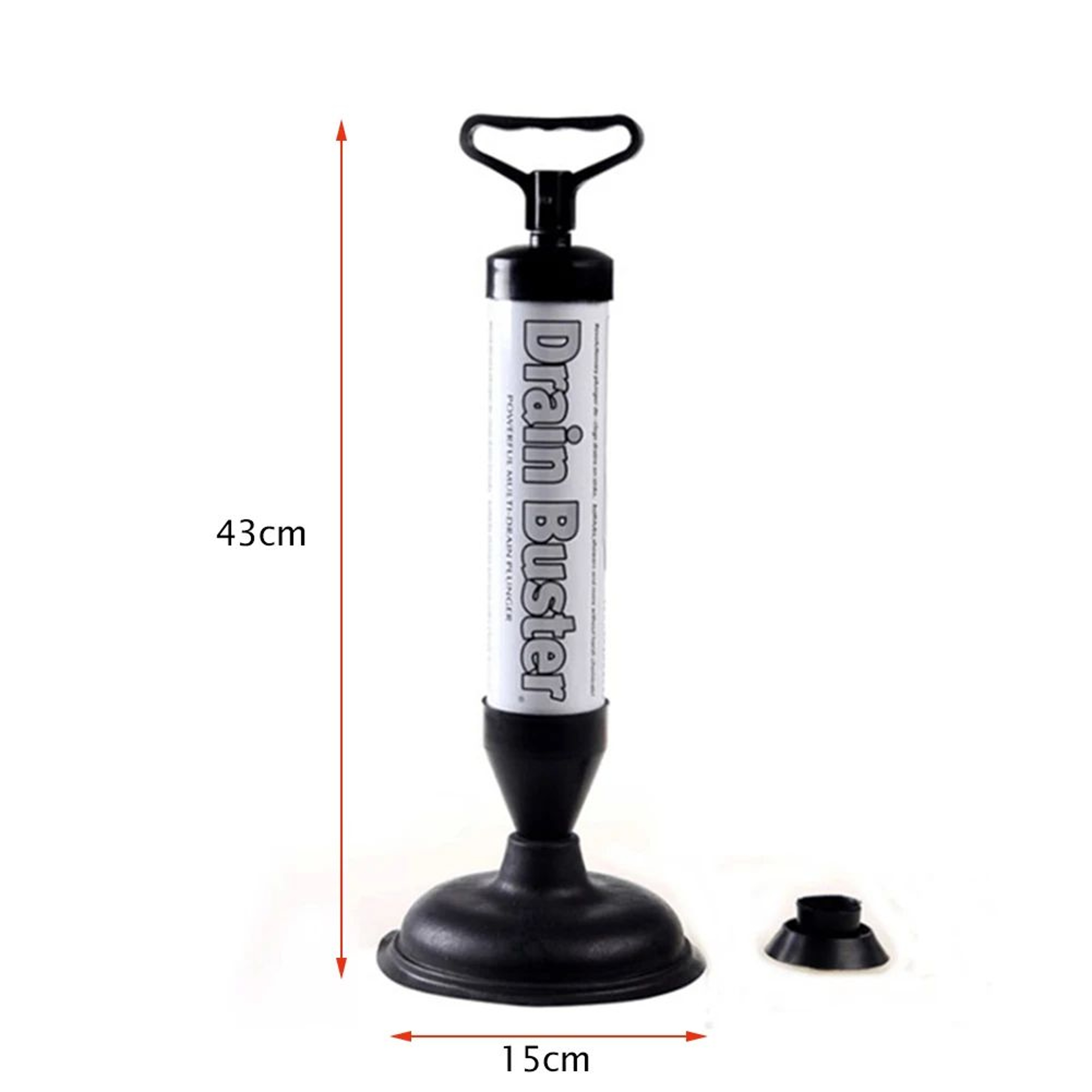 HighPressure Drain Plunger For Toilets Sinks  Showers 13