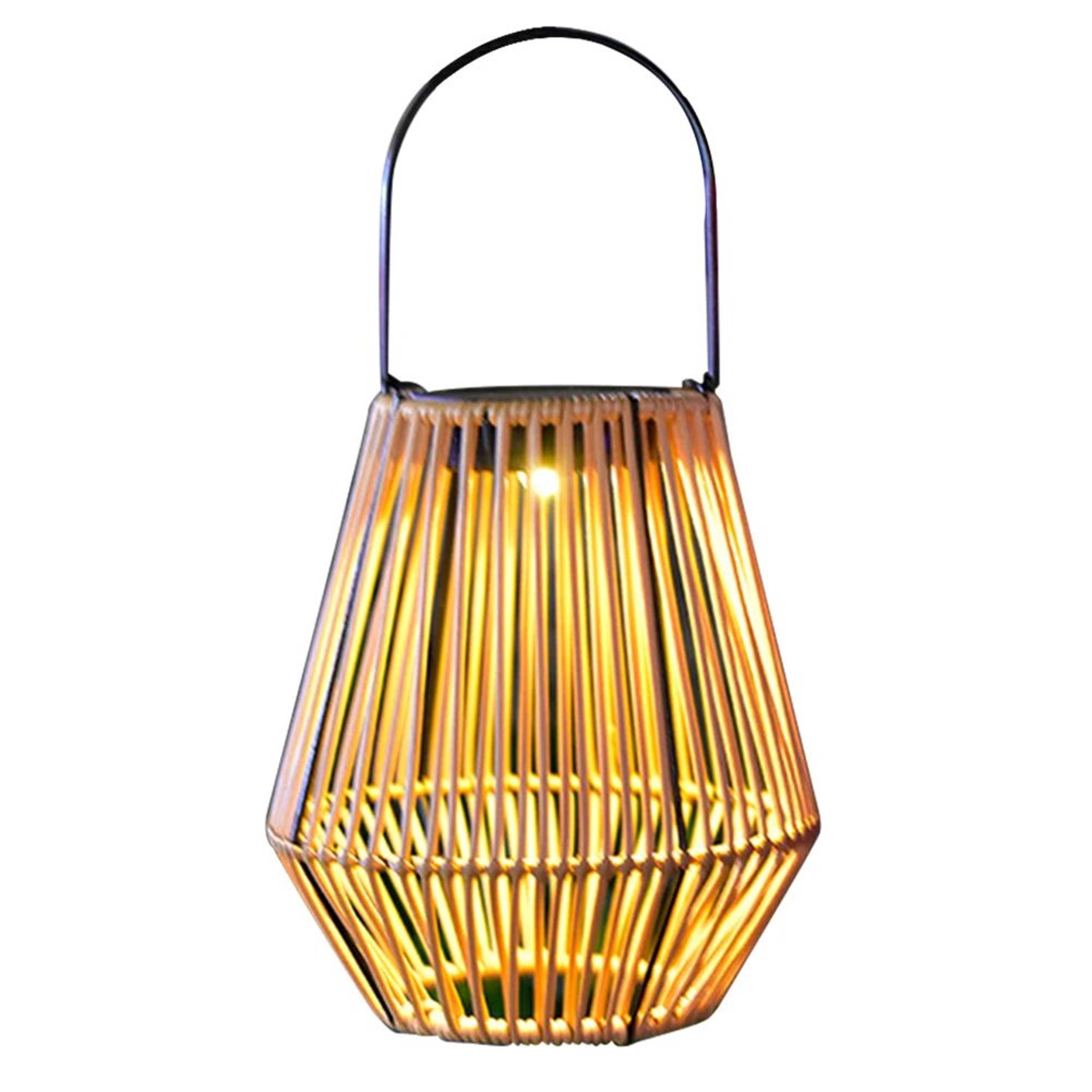 Solar Rattan Outdoor Lantern With Handle  Waterproof Hanging  Standing Garden Light 6