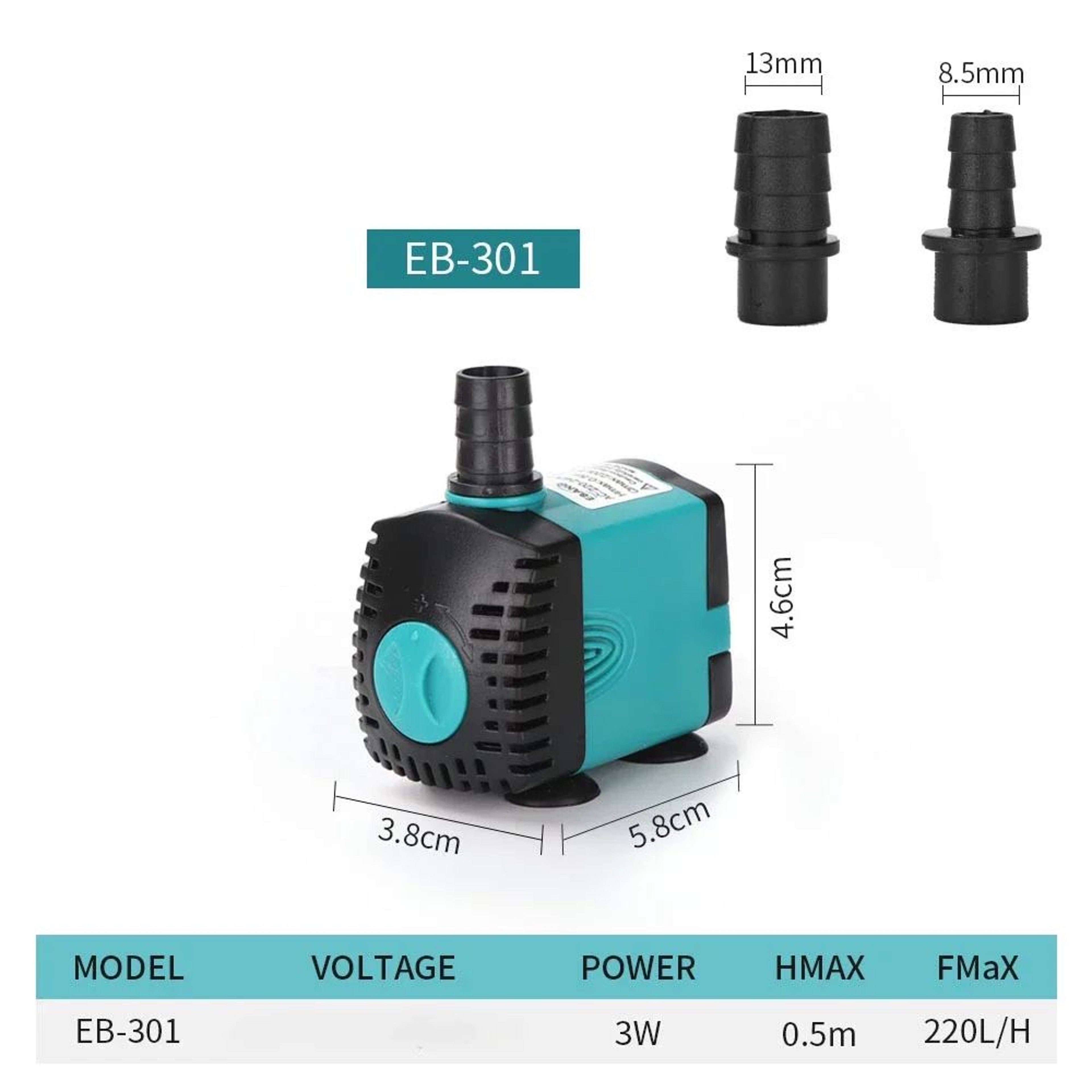 UltraQuiet Submersible Aquarium Water Pump With Filter 3W25W 6