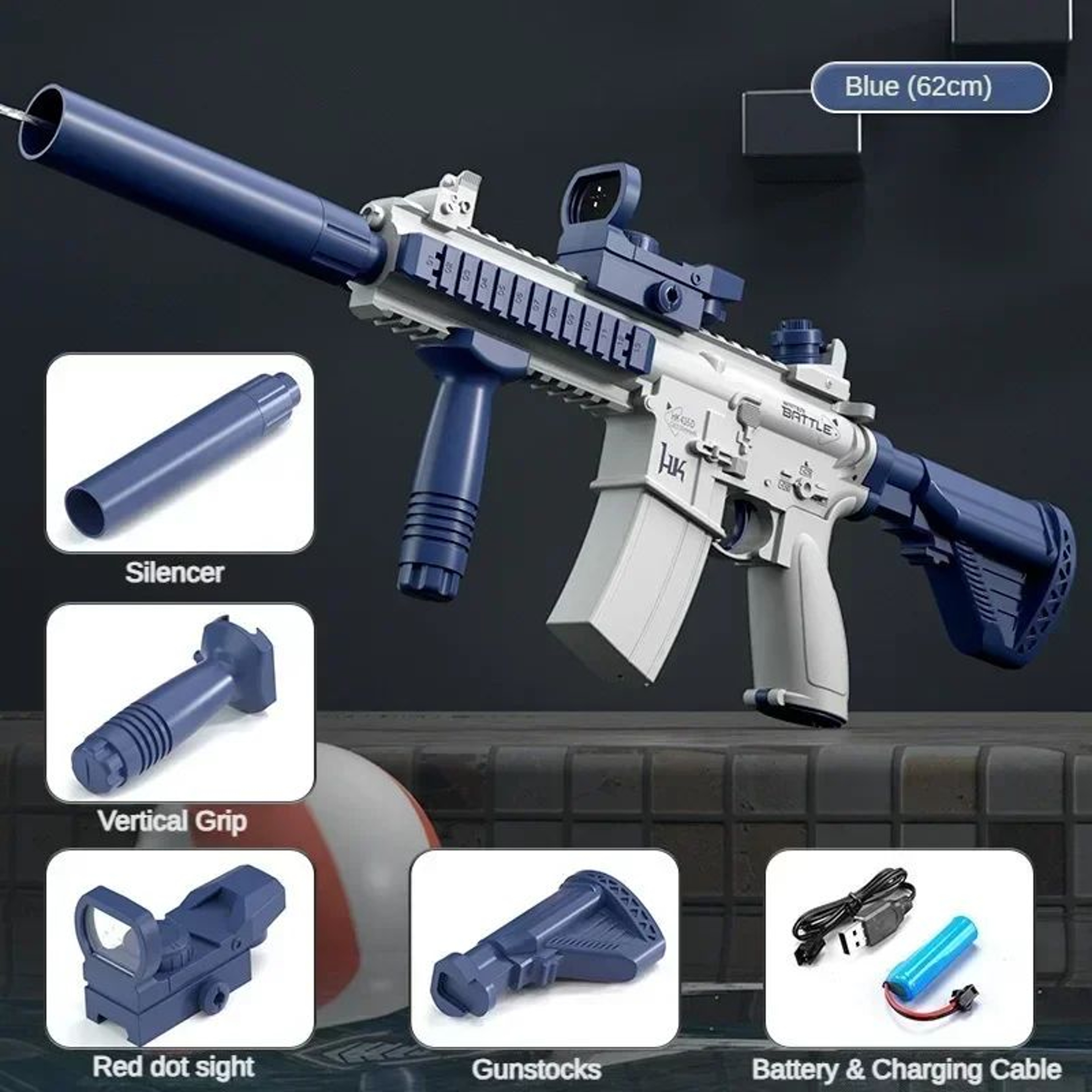 AquaStrike Pro M416 Electric Water Gun  Fully Automatic Rechargeable Blaster For Kids  Teens 14