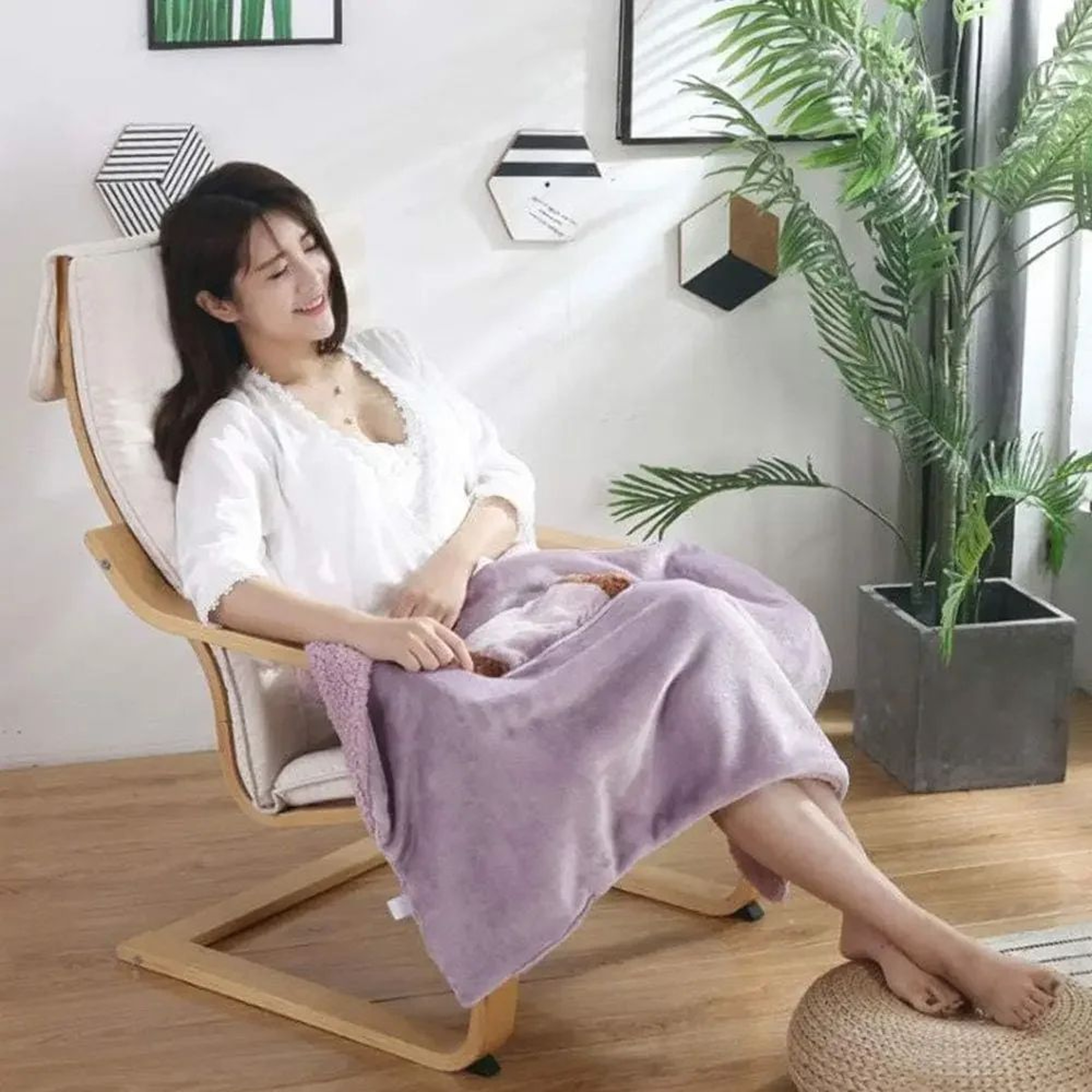 USB Rechargeable Winter Warming Flannel Electric Blanket With Pocket  Portable Heated Knee  Hand Wa 4