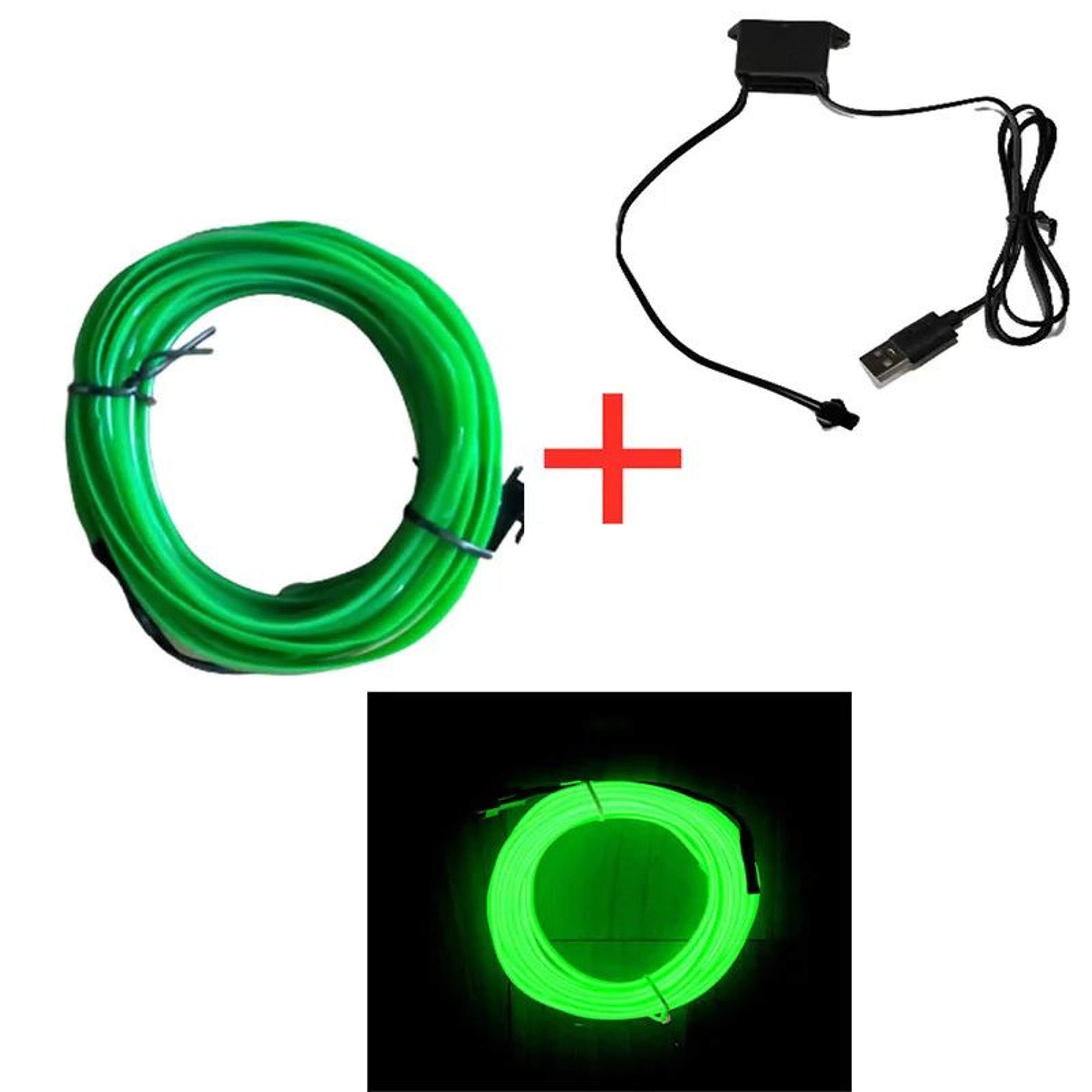 USB Neon LED Car Interior Light Strip Flexible Ambient Lighting 10