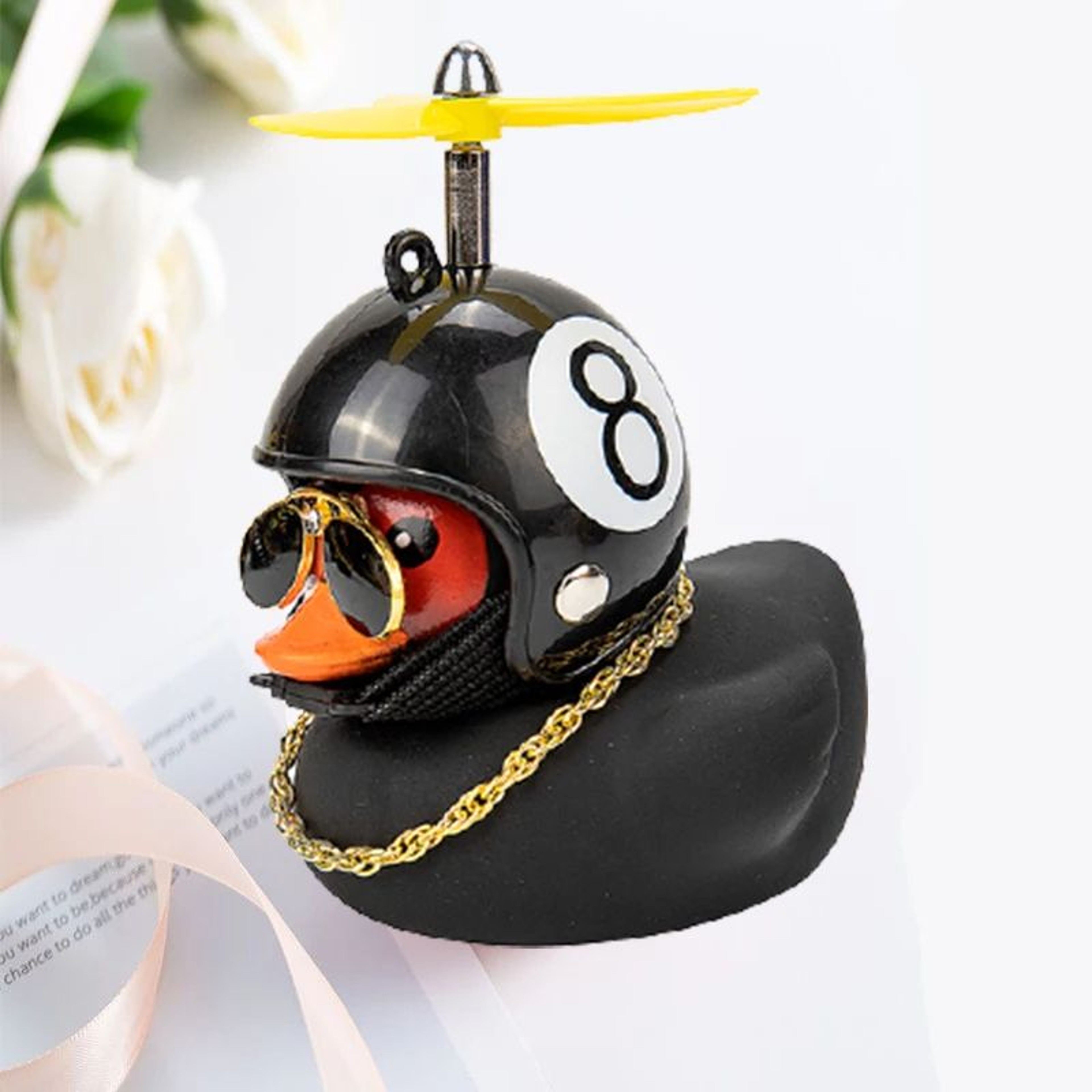 Helmeted Yellow Duck Bike Ornament  Cute Bike Duck Accessory For Cycling  Motorbike Decor 7