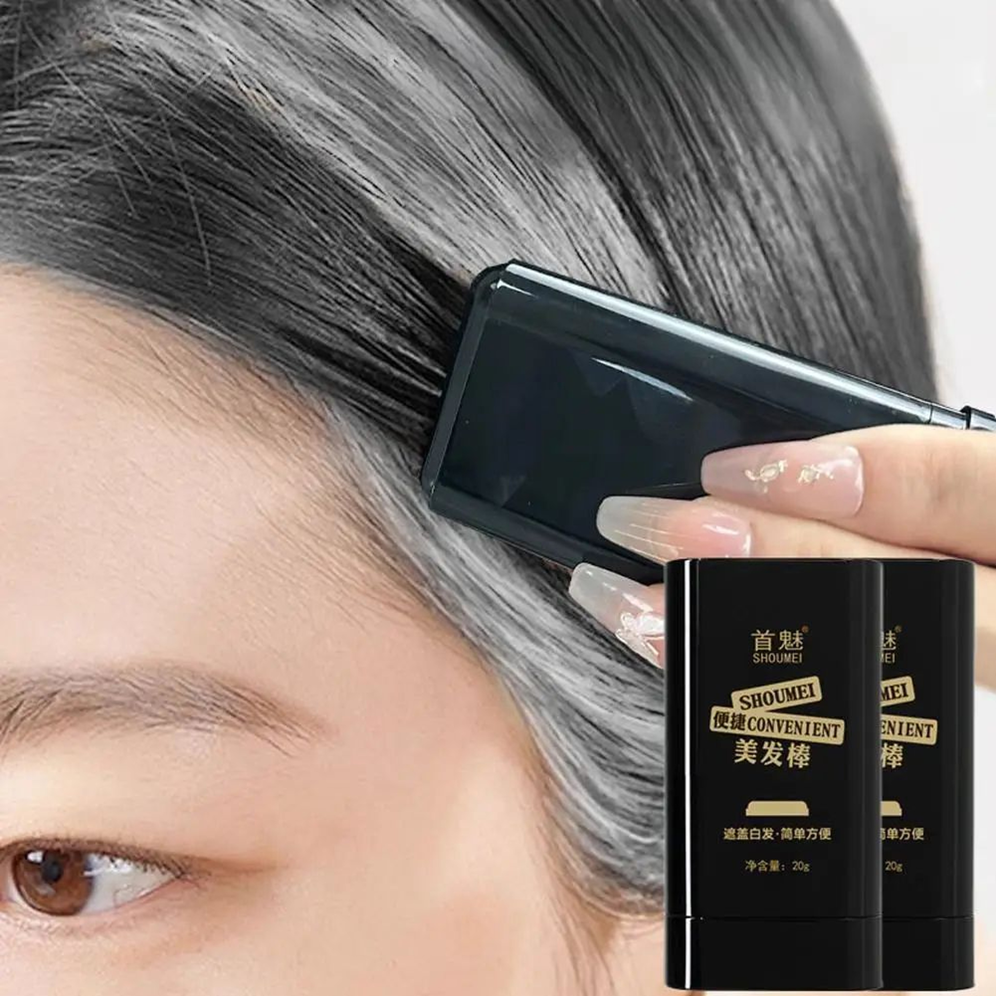Instant TouchUp Hair Color Comb Stick  Portable Gray Hair Concealer For Natural Coverage 0