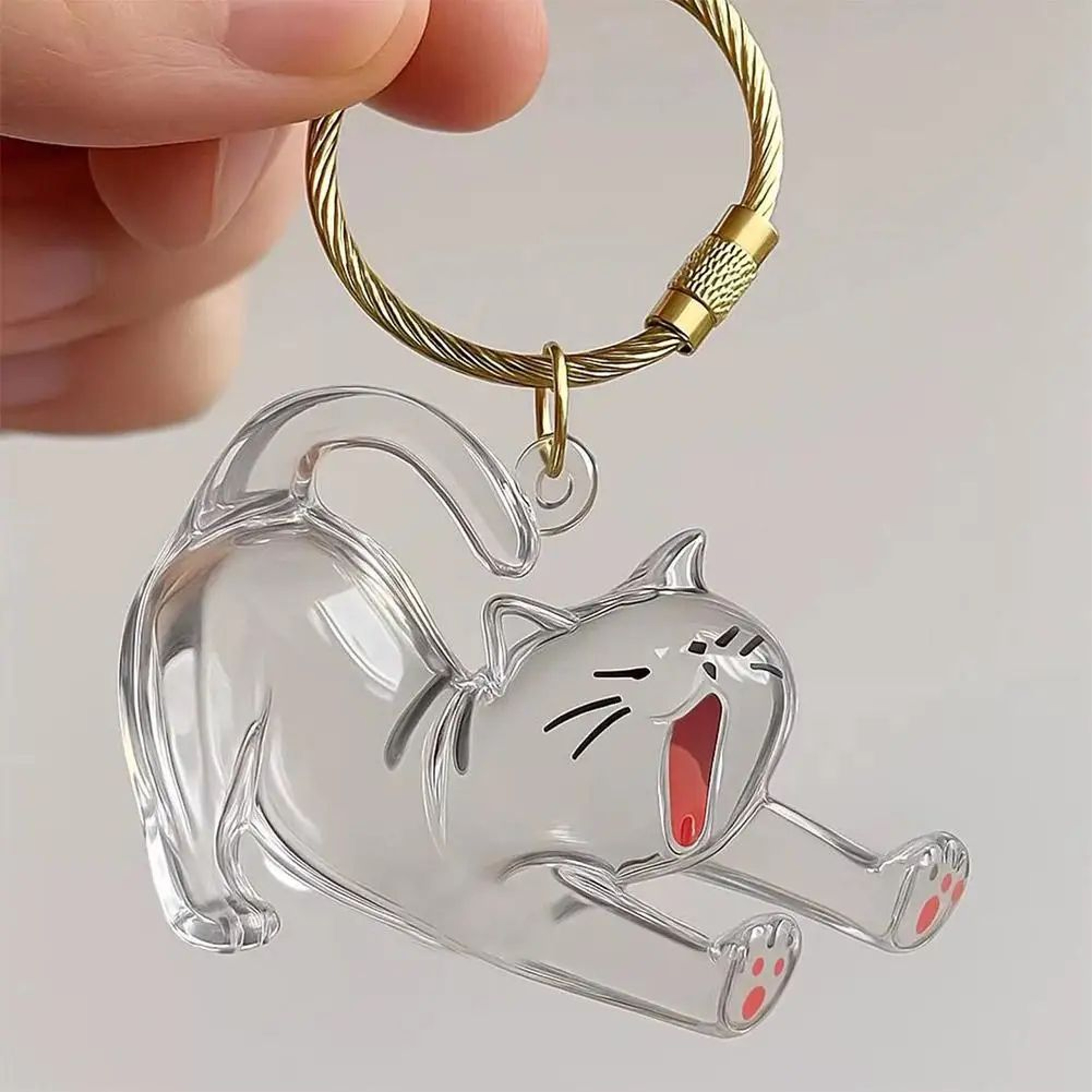 Transparent Pet Hair Keepsake Capsule Keychain  Sentimental Cat  Dog Hair Storage Box 4