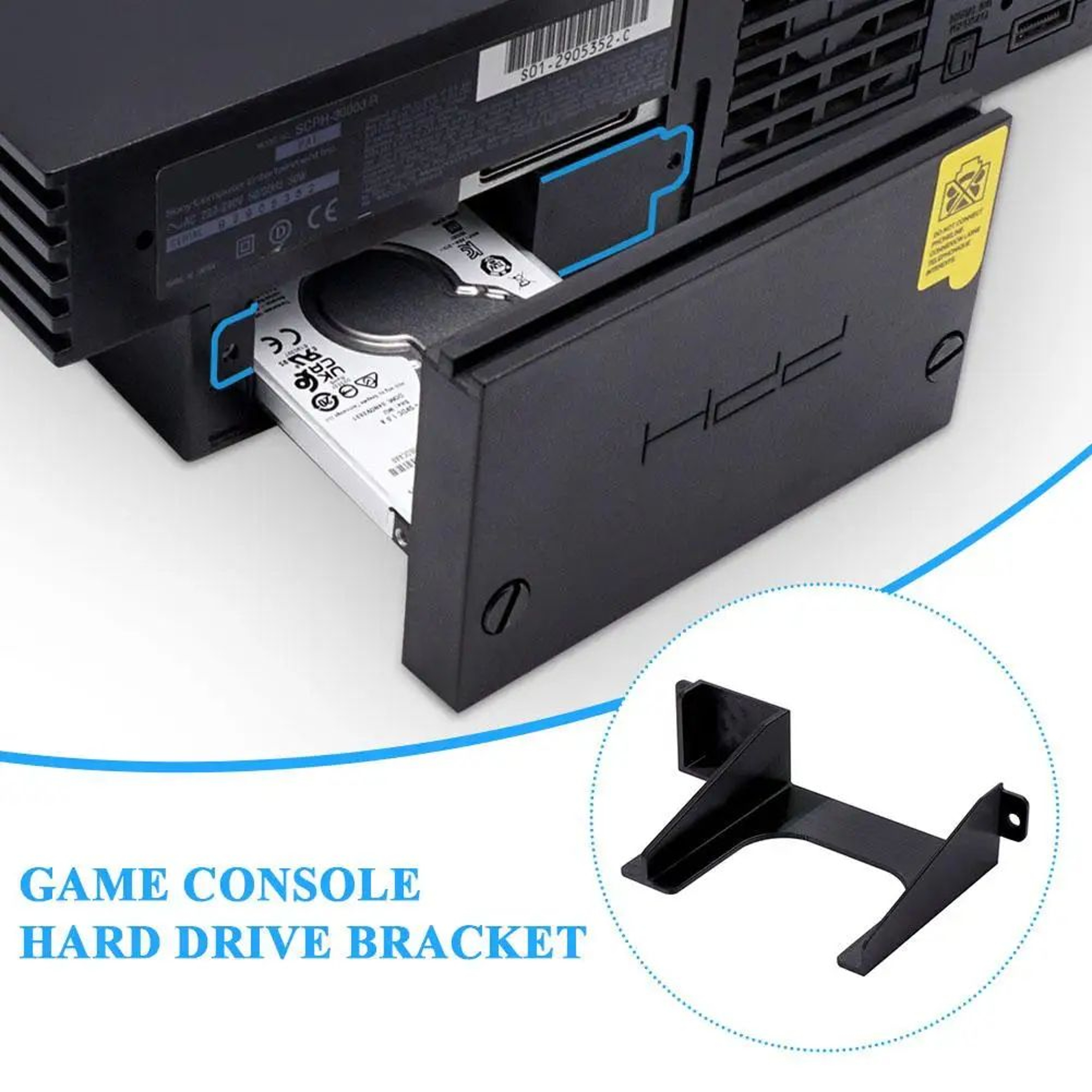 PS2 Fat 25Inch HDD  SSD Mounting Bracket  Secure Storage Upgrade Kit 1