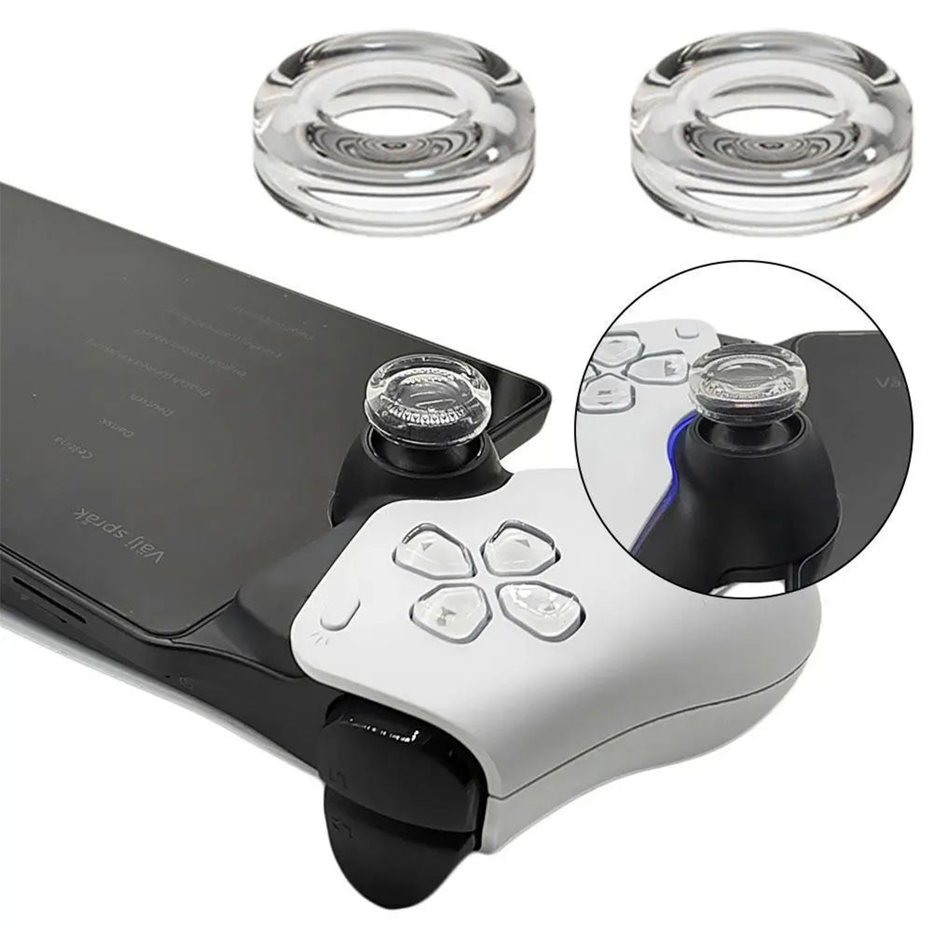 PS5 Portal AntiSlip Silicone Thumb Grip Caps  Transparent Comfort Joystick Covers 1