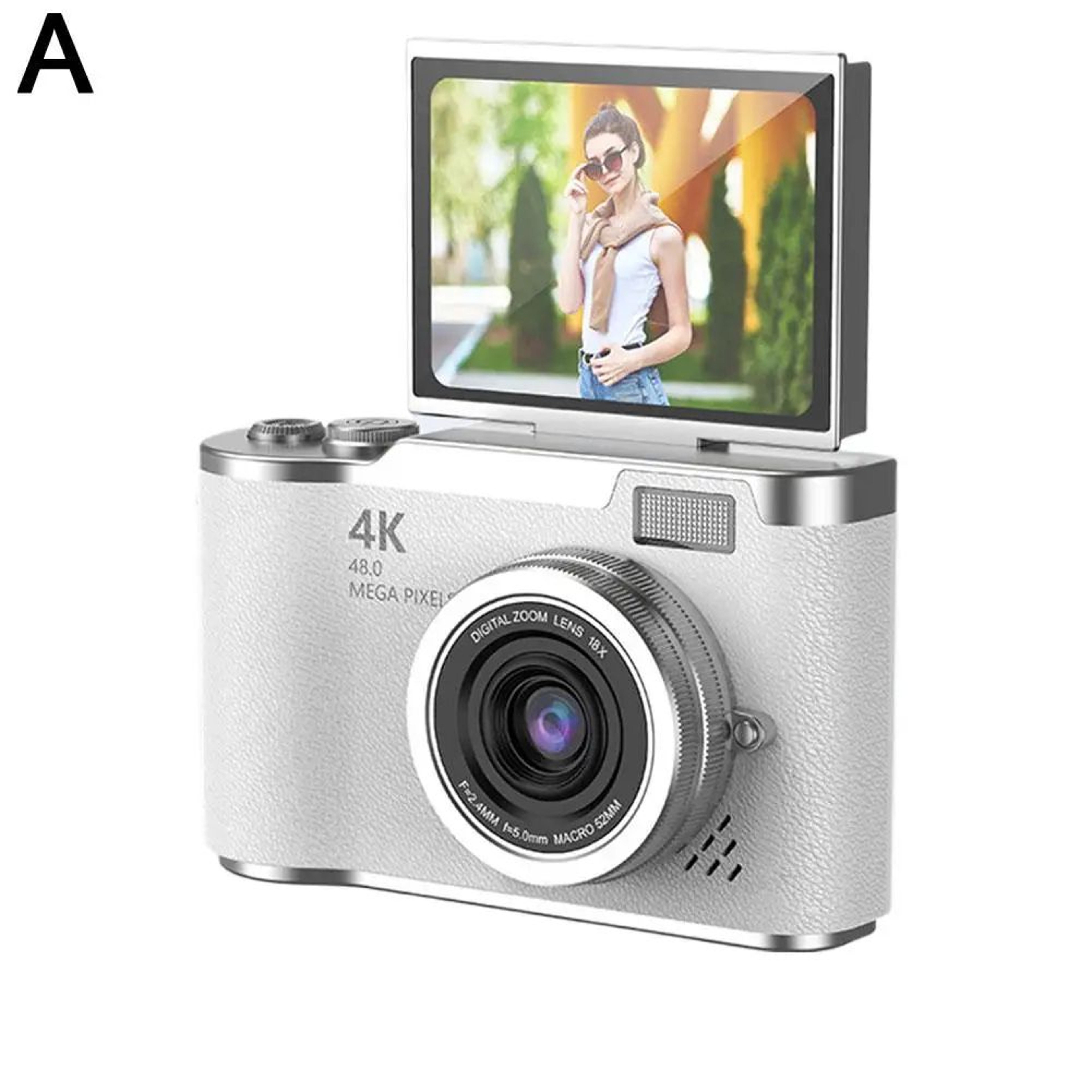 UltraView 4K FlipScreen Digital Camera  48MP Compact Travel  Selfie Camera 6