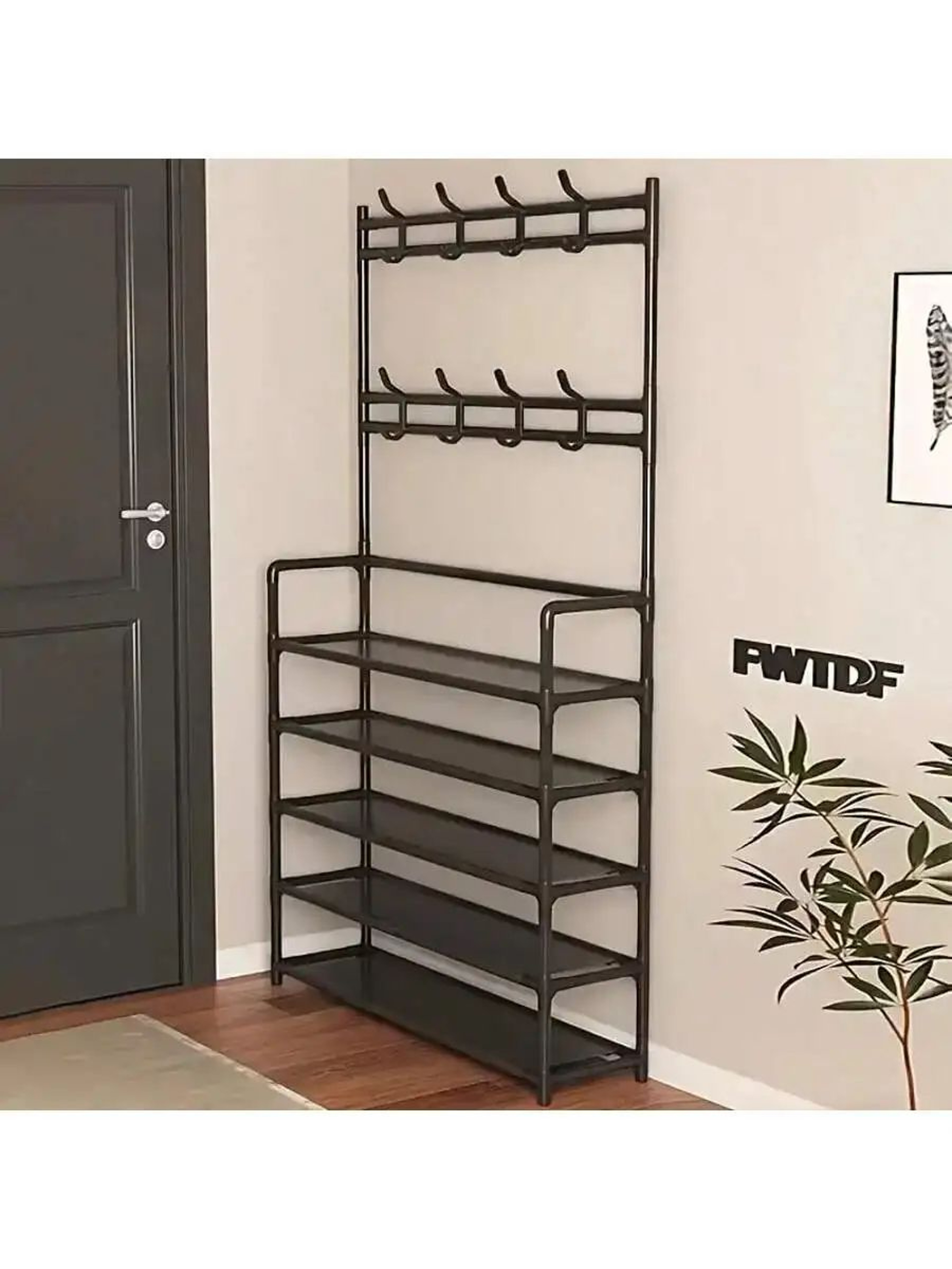 5Tier Portable Shoe  Hat Storage Rack With Shelves  Reinforced MultiPurpose Organizer For Home 0