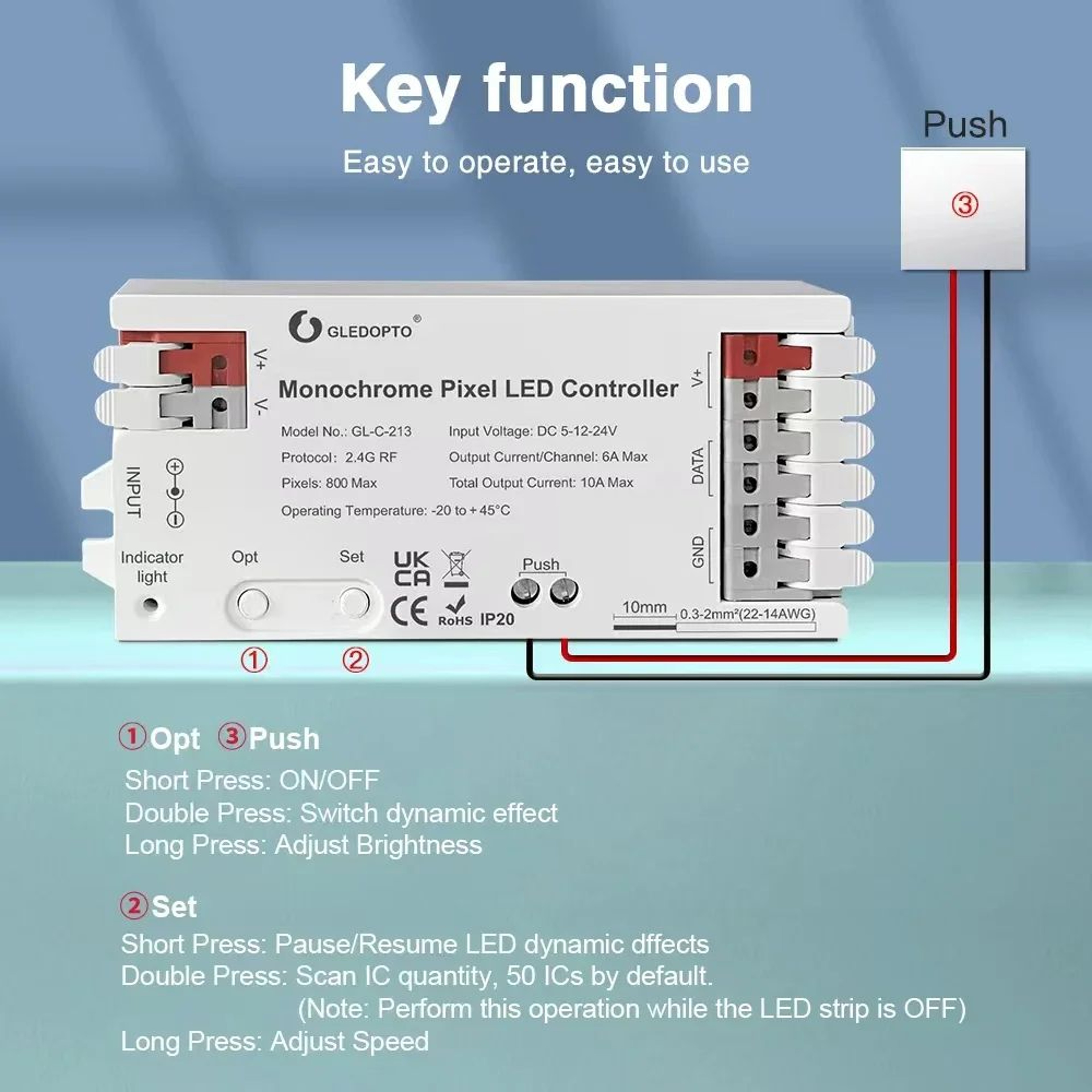 WS2811 COB Running Water LED Strip Light 24V With RF Remote Control 1