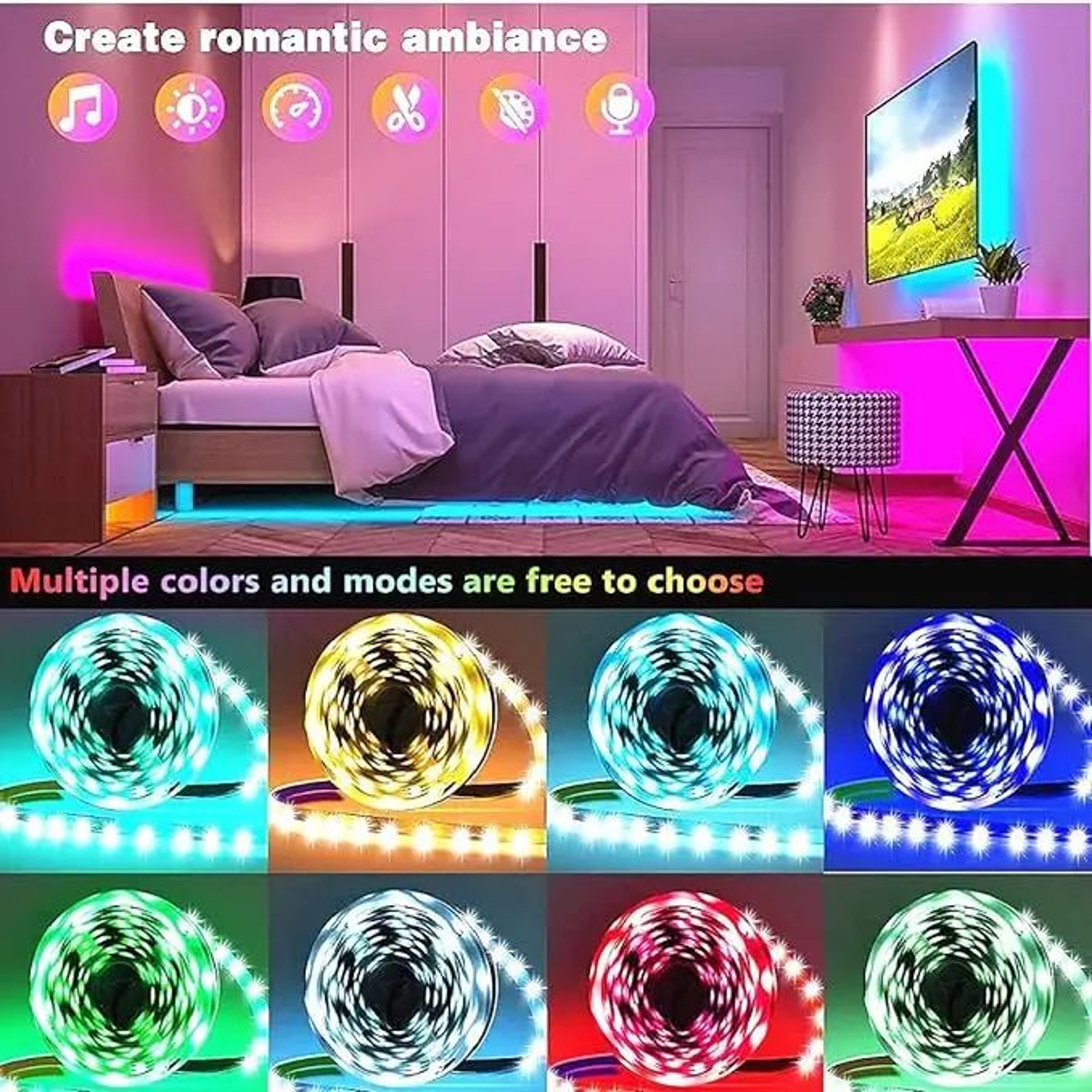 Smart RGB USB LED Strip Lights With WiFi App Control Tuya Alexa  Google Compatible 5
