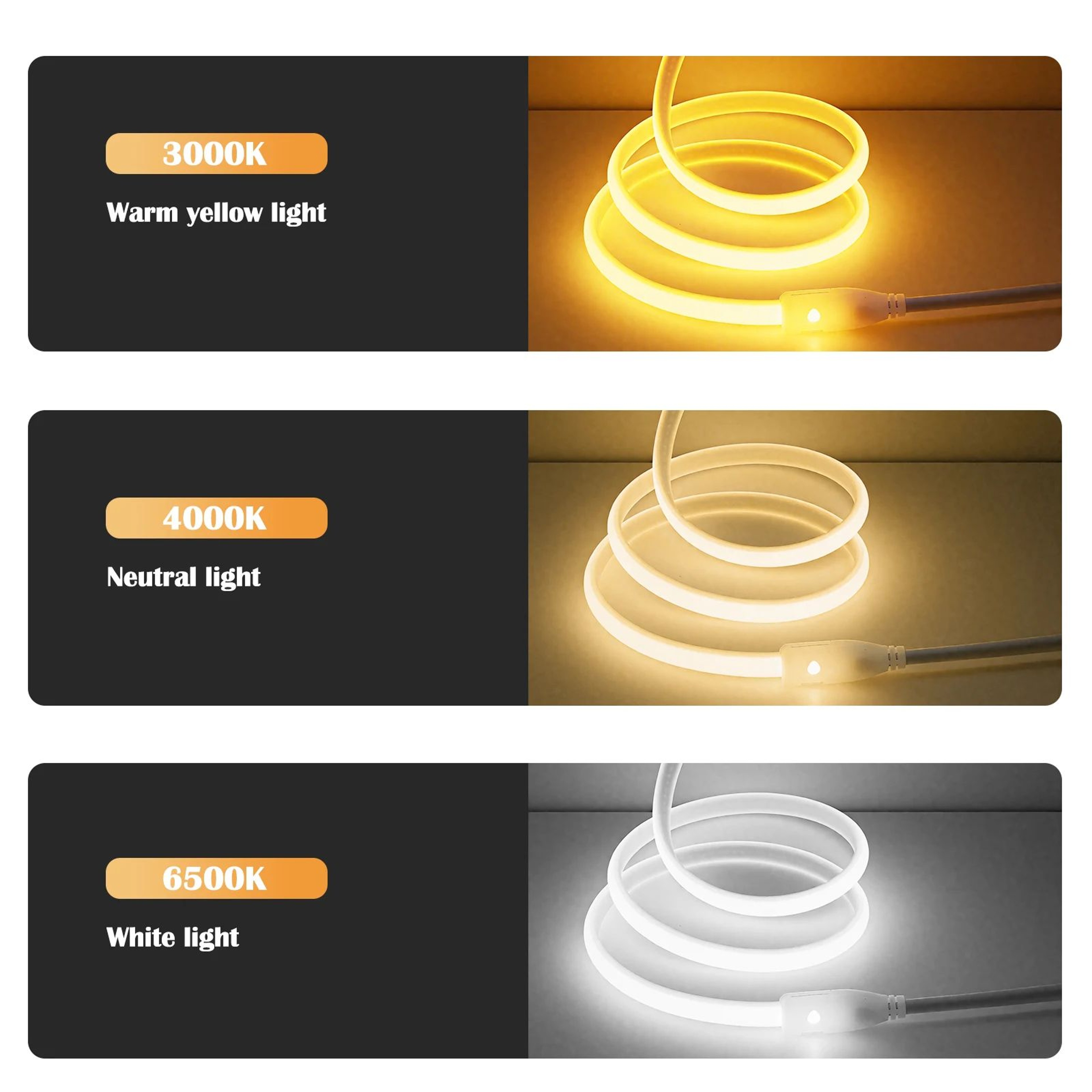 Flexible COB LED Strip Light With Switch  Waterproof Dimmable Home Accent Lighting 2