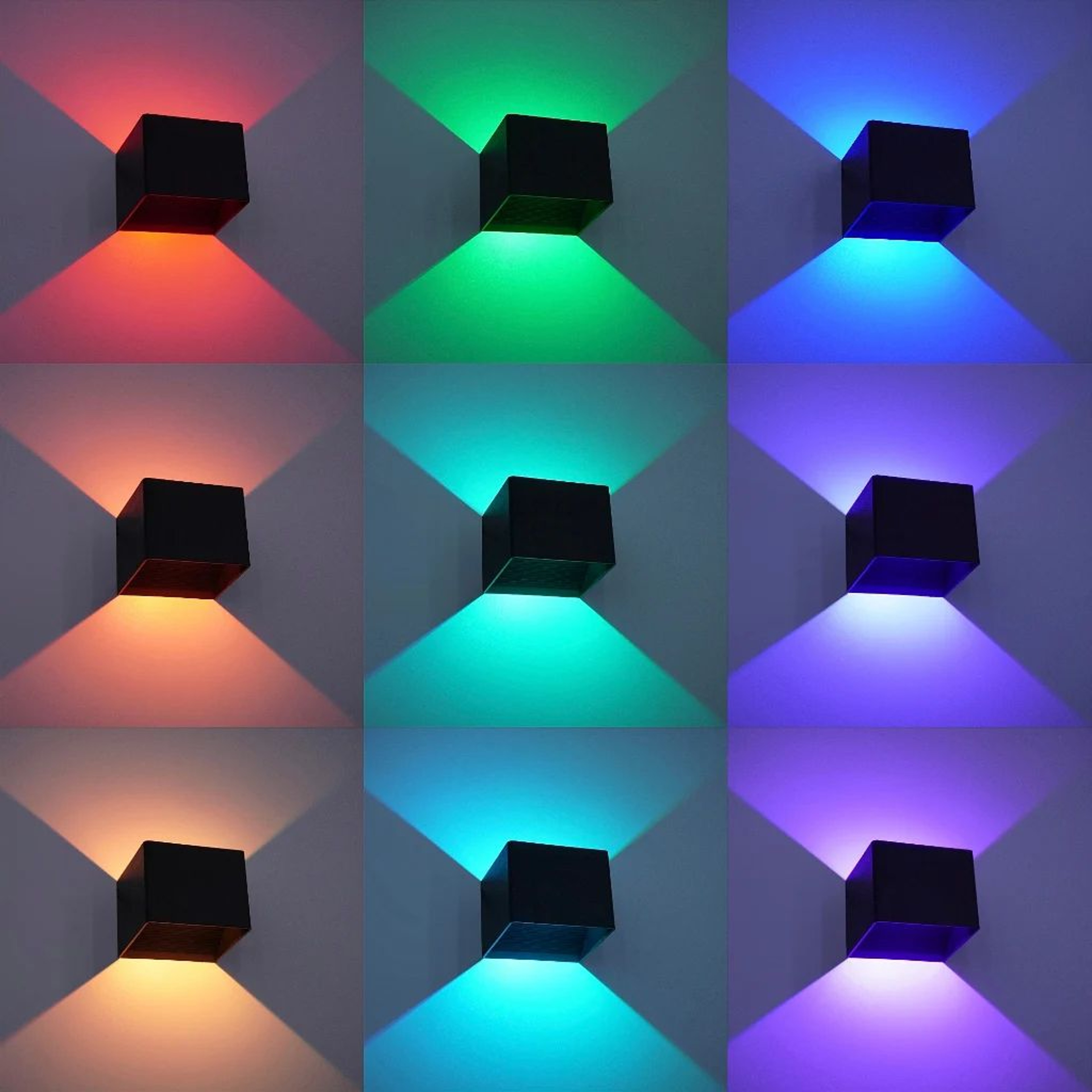 AuroraGlow RGB LED Wall Light With Remote  Modern ColorChanging Wall Sconce For Stylish Indoor Ambi 1