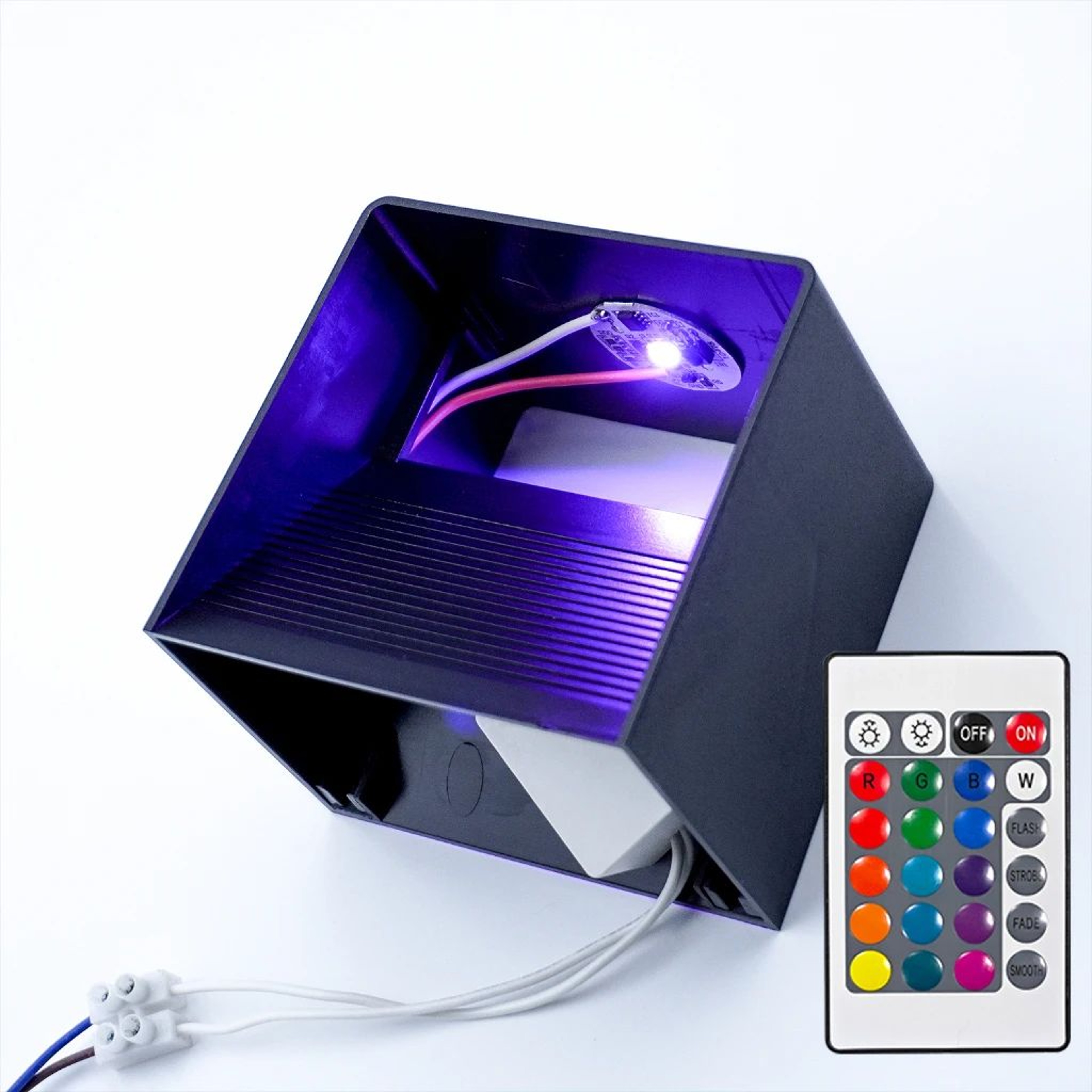 AuroraGlow RGB LED Wall Light With Remote  Modern ColorChanging Wall Sconce For Stylish Indoor Ambi 4