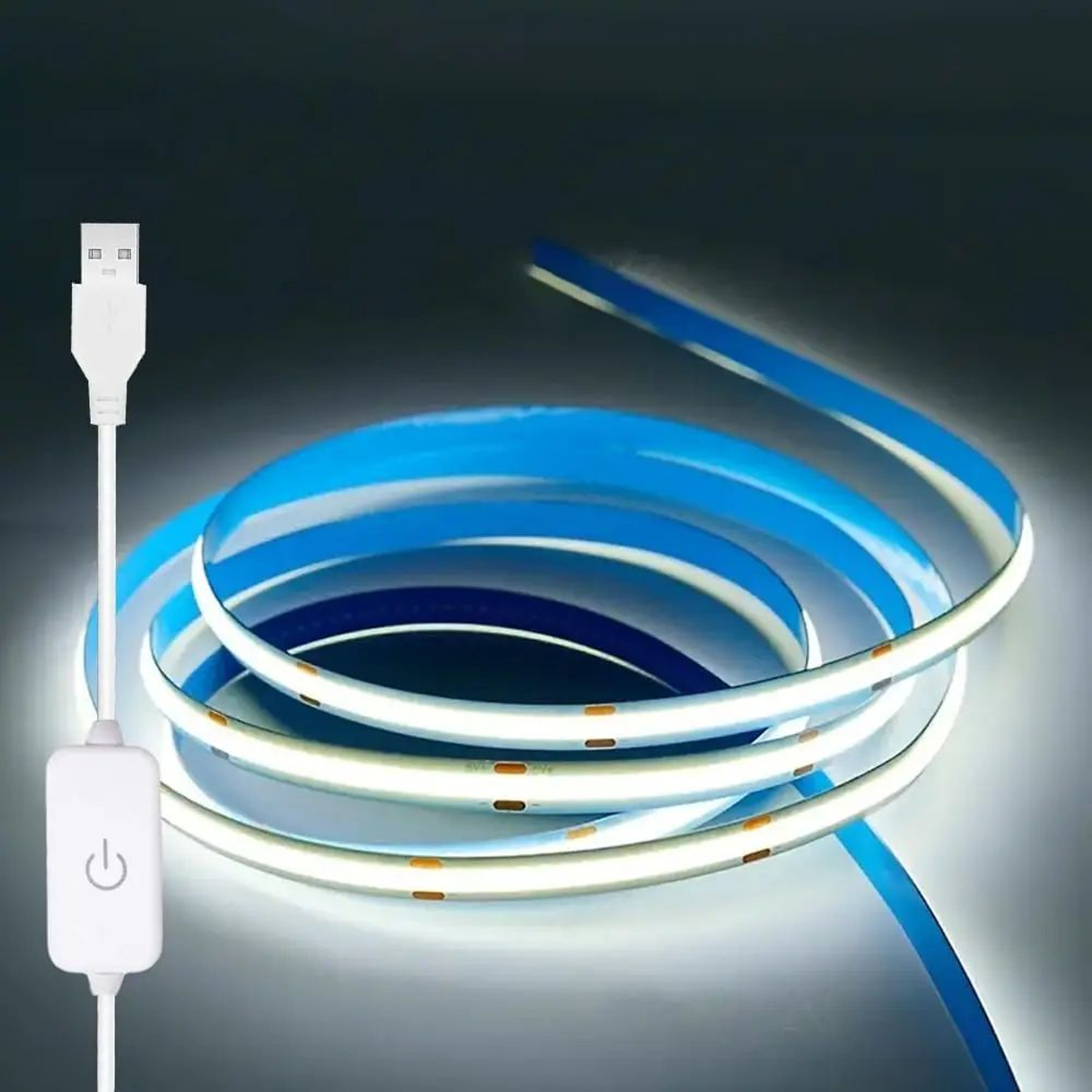 USB COB LED Strip Light With Touch Dimmer  Flexible COB LED Tape For TV Mirror  Room Backlighting 5 0