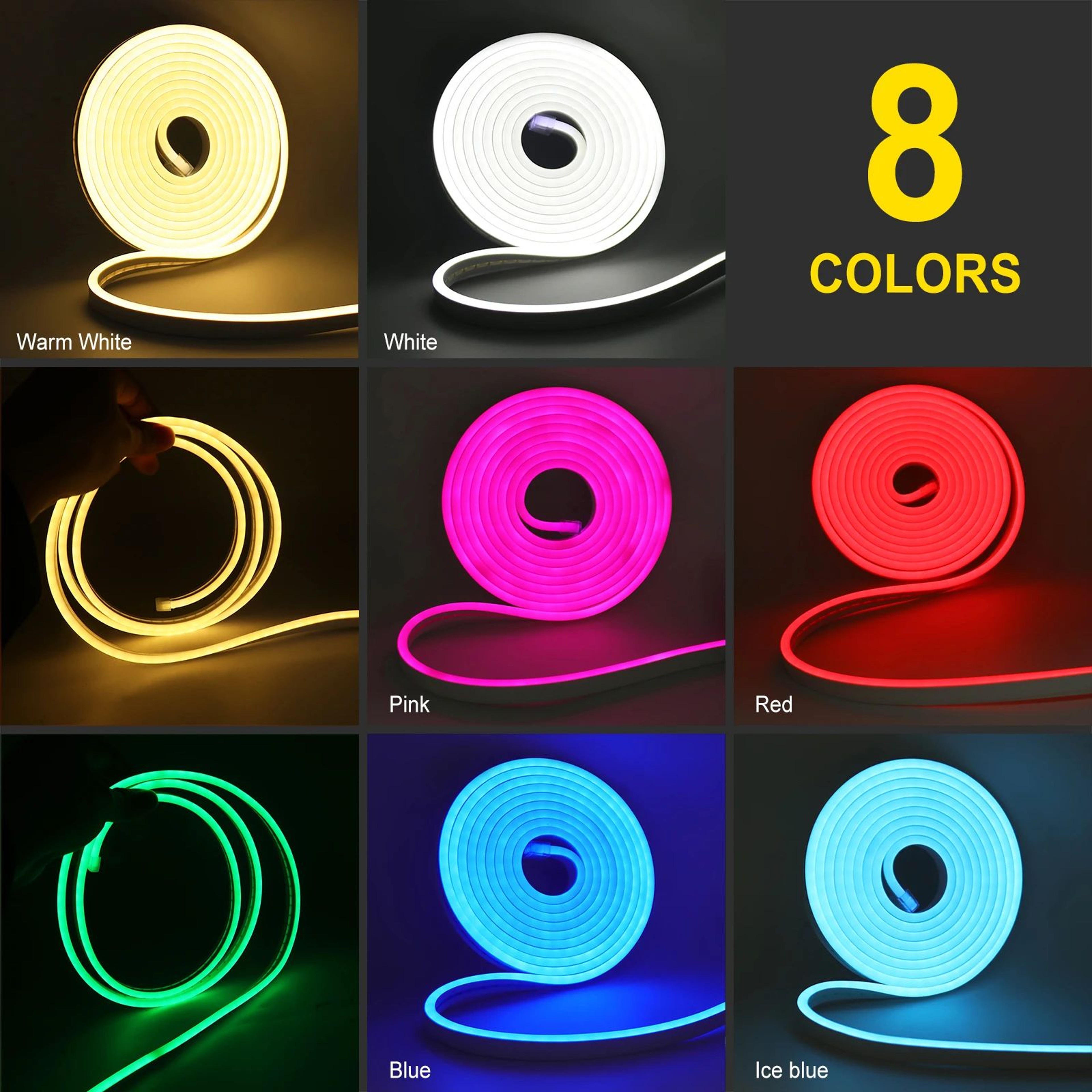 USB Touch Dimmable Neon Strip Light  5V Flexible Neon Rope For DIY Room Decor 2