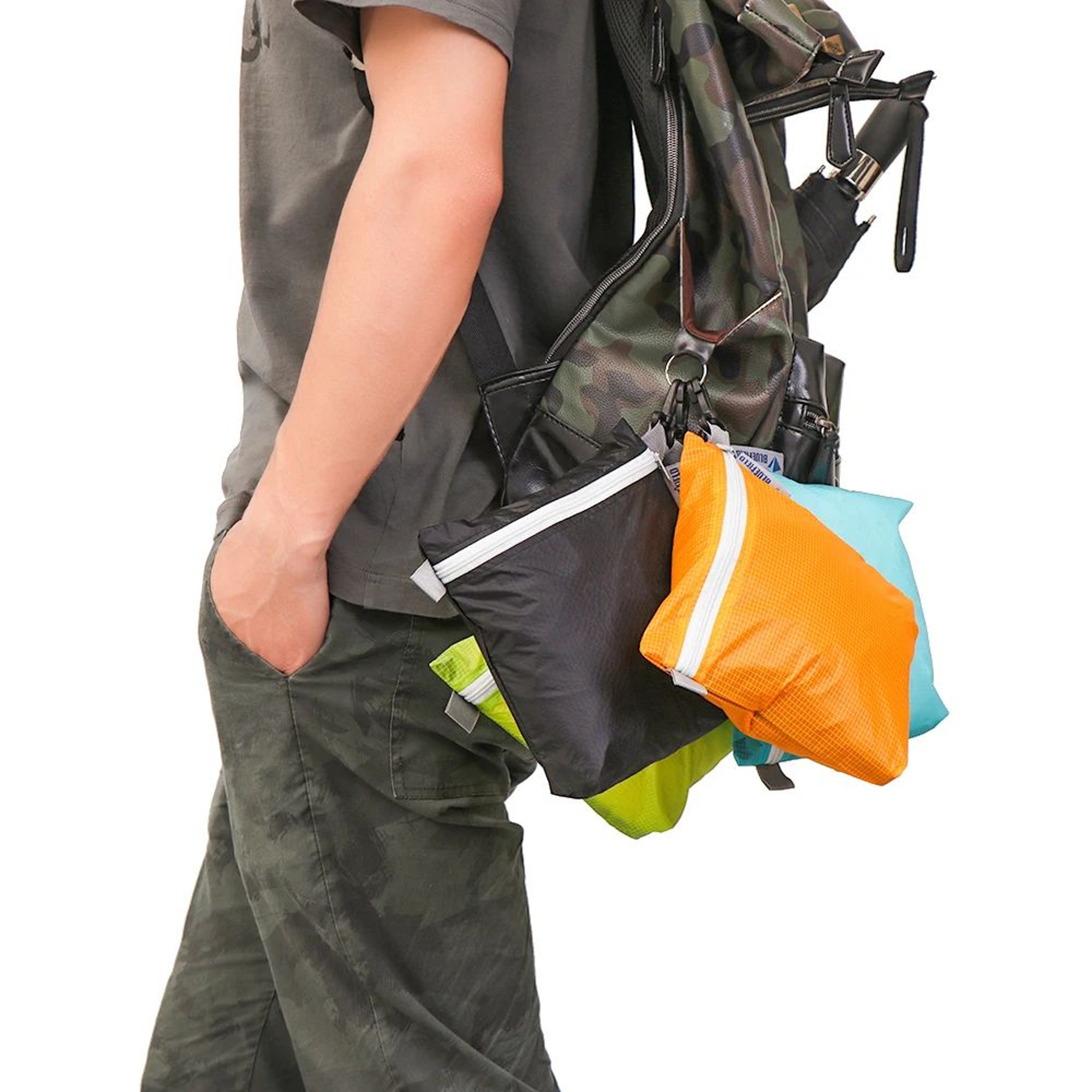 Ultralight Waterproof Nylon Zipper Pouch With Hook  Outdoor Camping  Hiking Organizer Bag 4