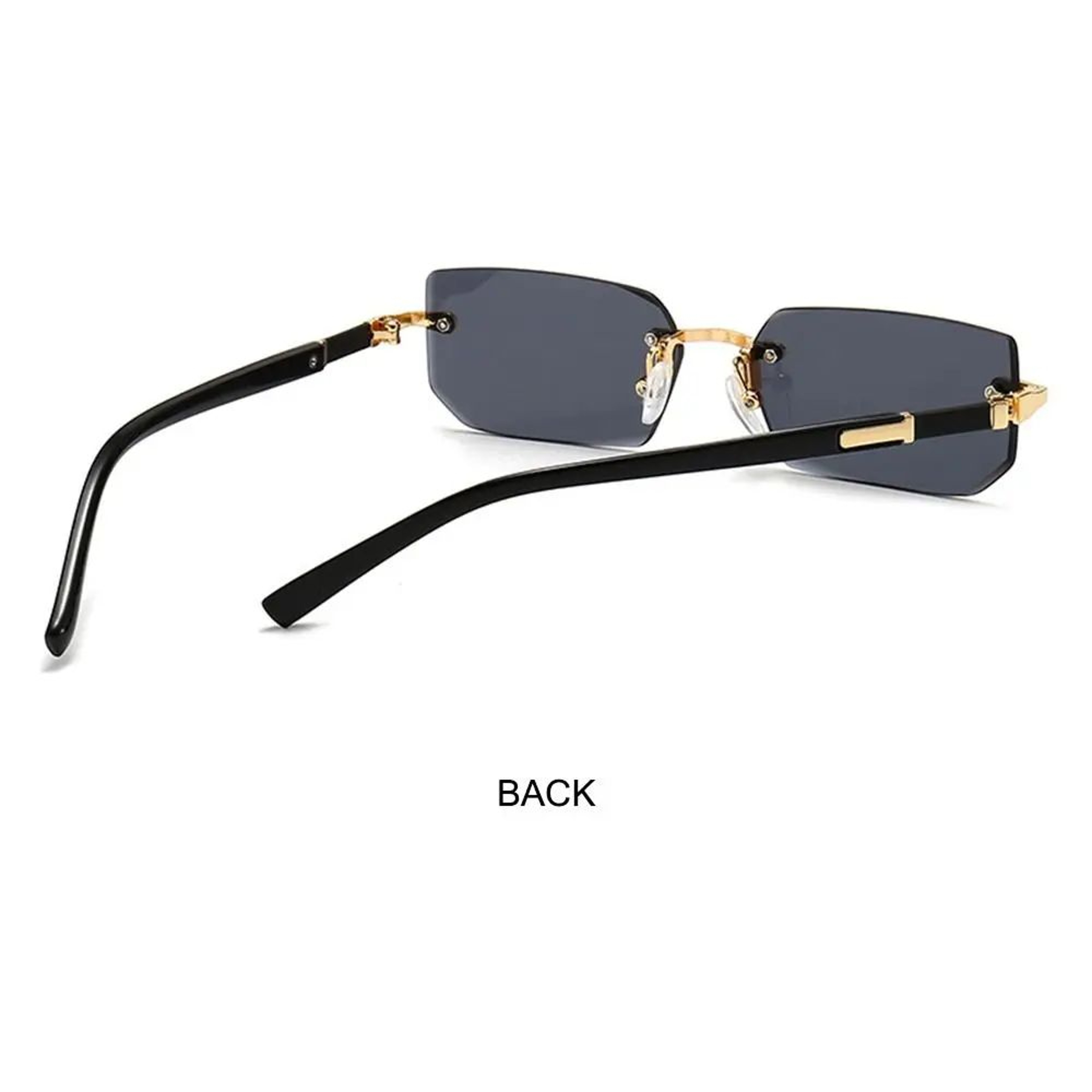 Y2K Rimless Rectangle UV400 Sunglasses  Lightweight Frameless Retro Shades For Women  Men 2
