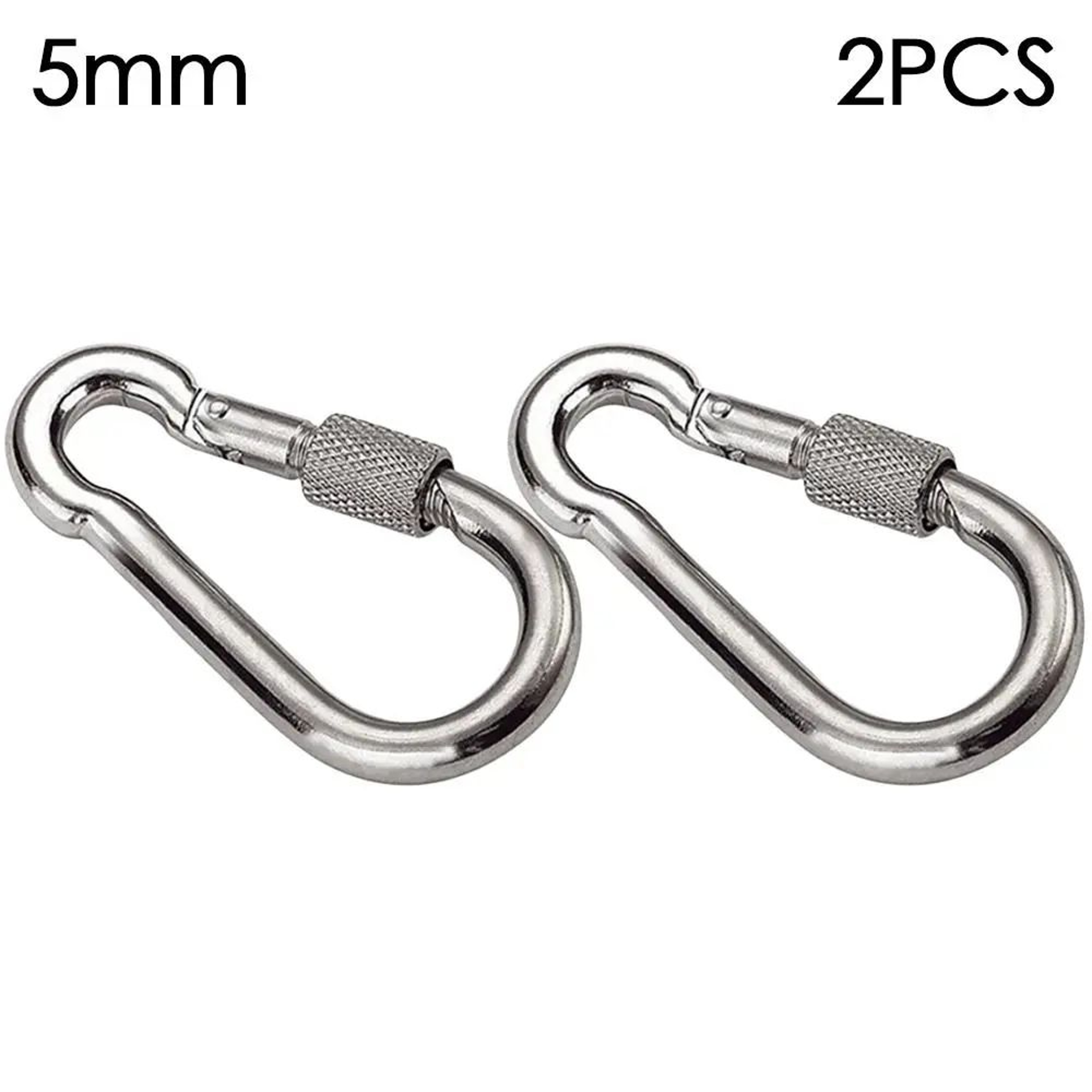 Stainless Steel Quick Link Screw Lock Carabiner M4M12  Spring Snap Hook For Camping Travel  Rigging 7