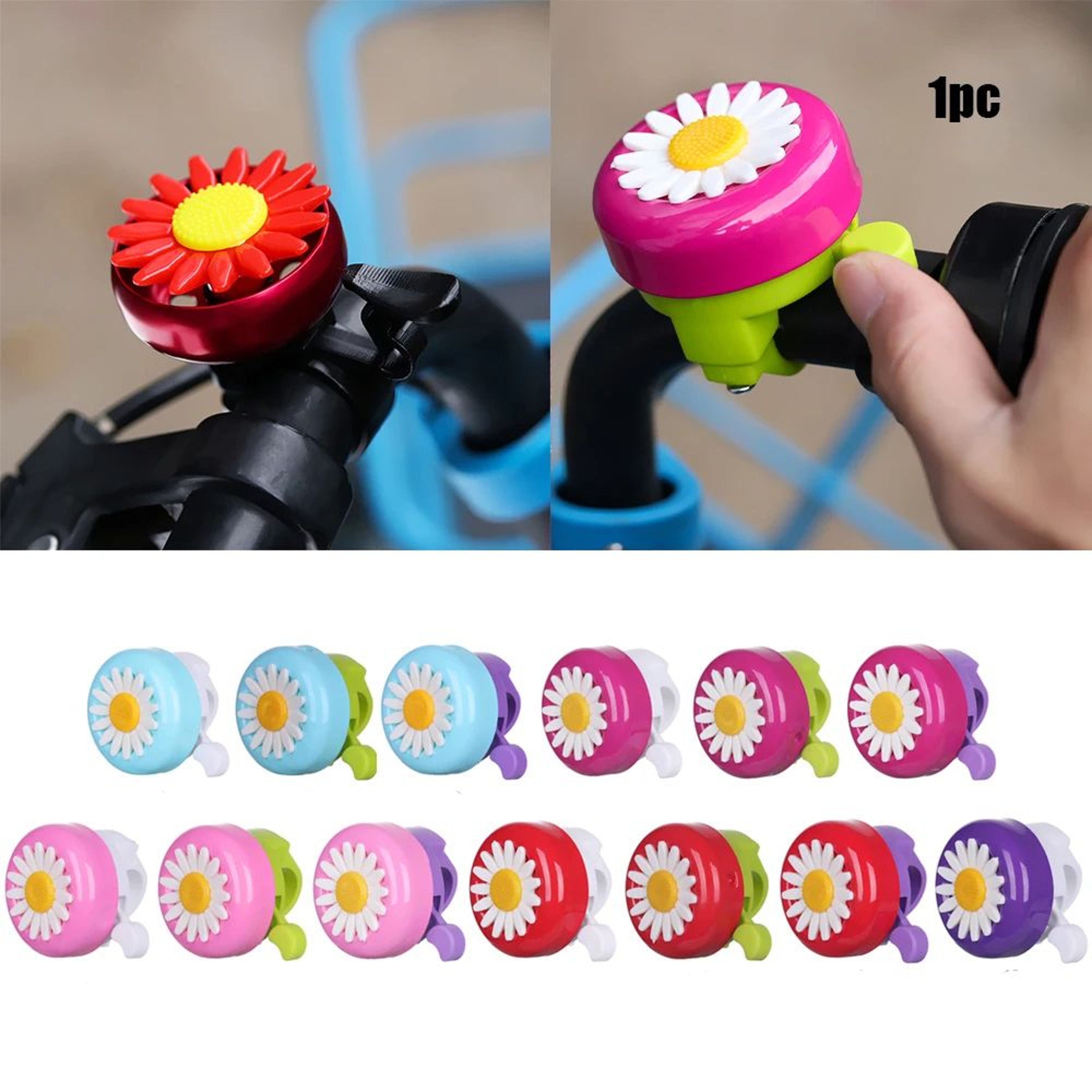 Daisy Flower Kids Bike Bell  Horn  Loud Safety Ring Handlebar Bell For Girls And Children 2223mm Fi 1