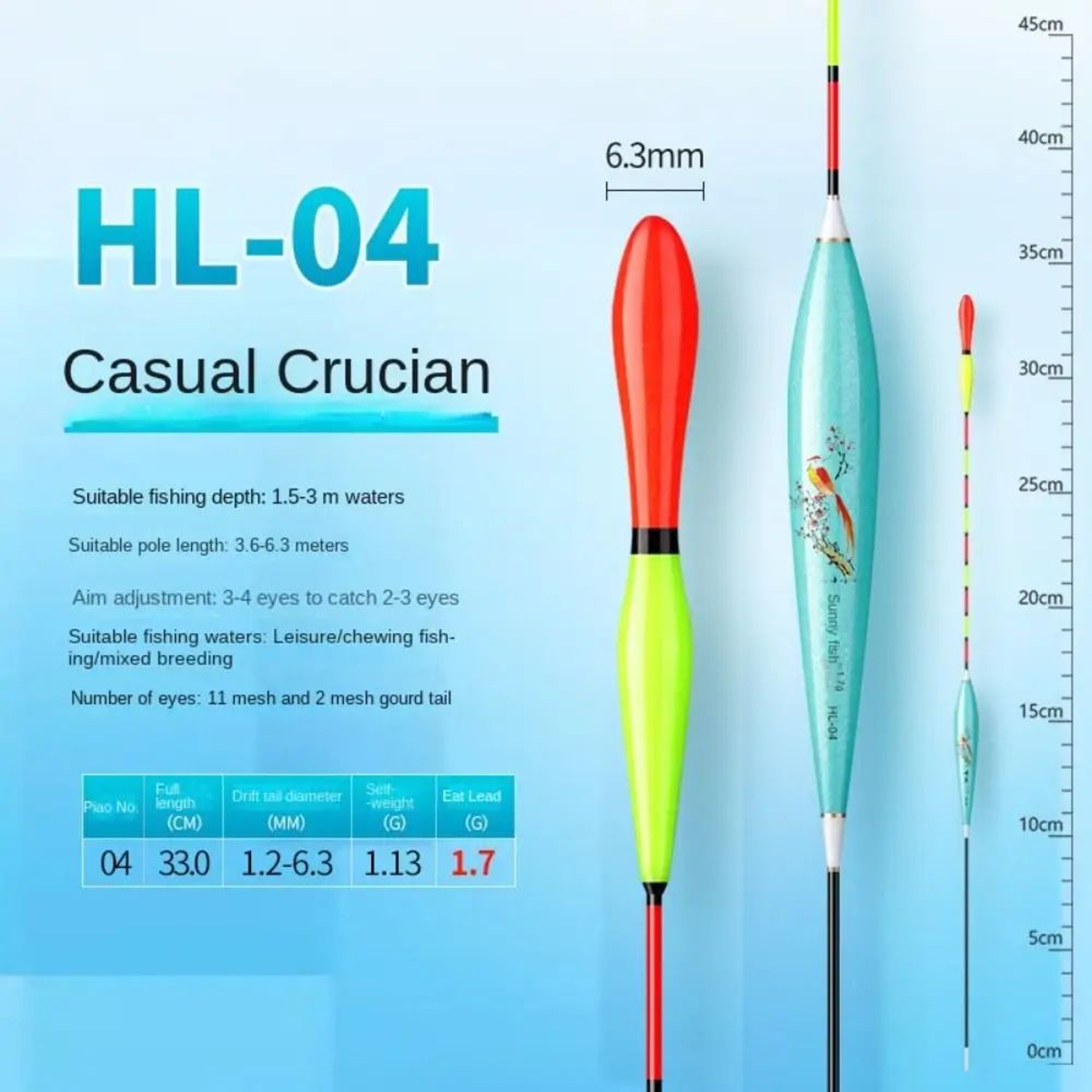 3Pack Rocky Strike Indicator Fishing Floats  HighVisibility Triangle Tail Slip Bobber Set 7