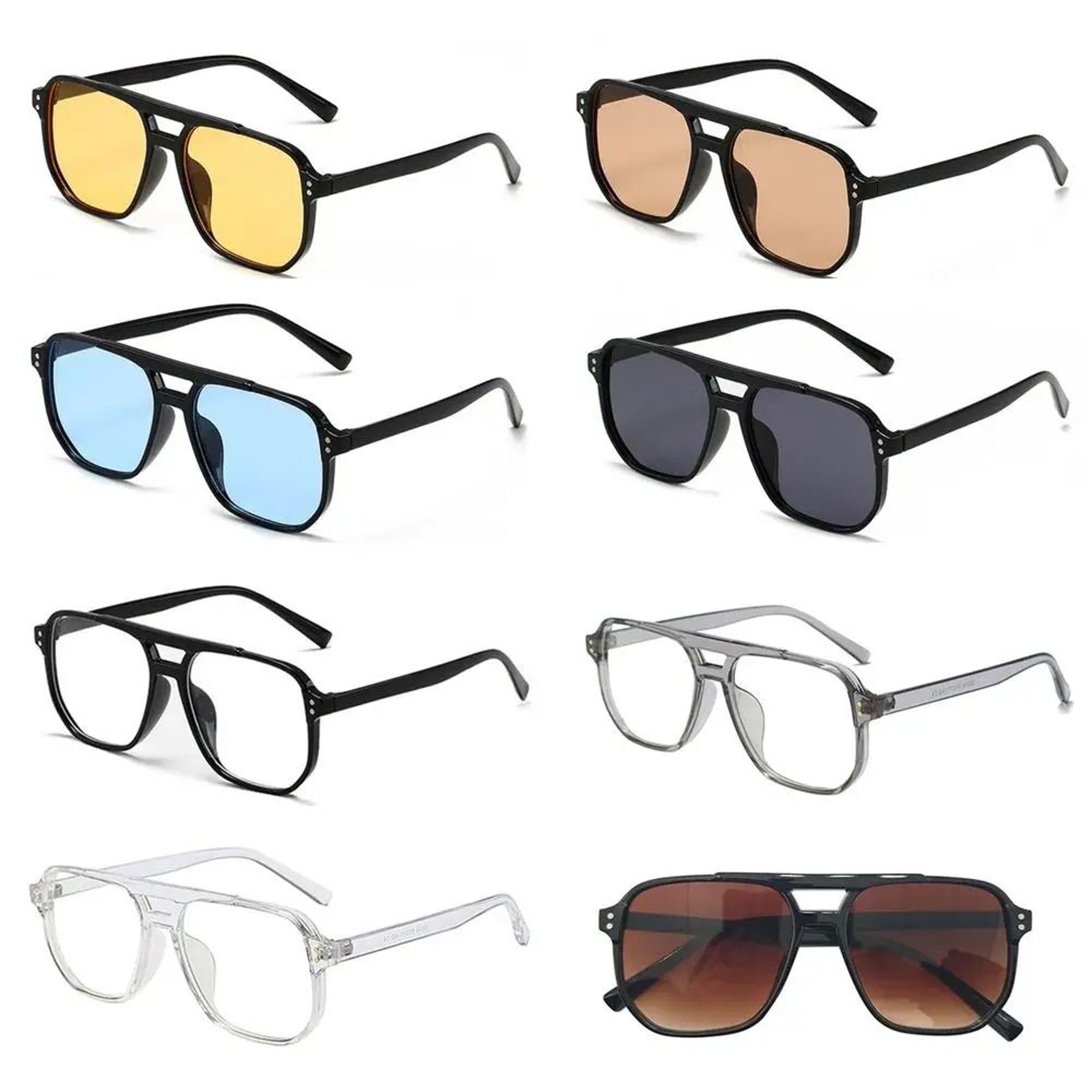 UV400 Square Frame Sunglasses  Retro Punk Black Shades For Men  Women 4