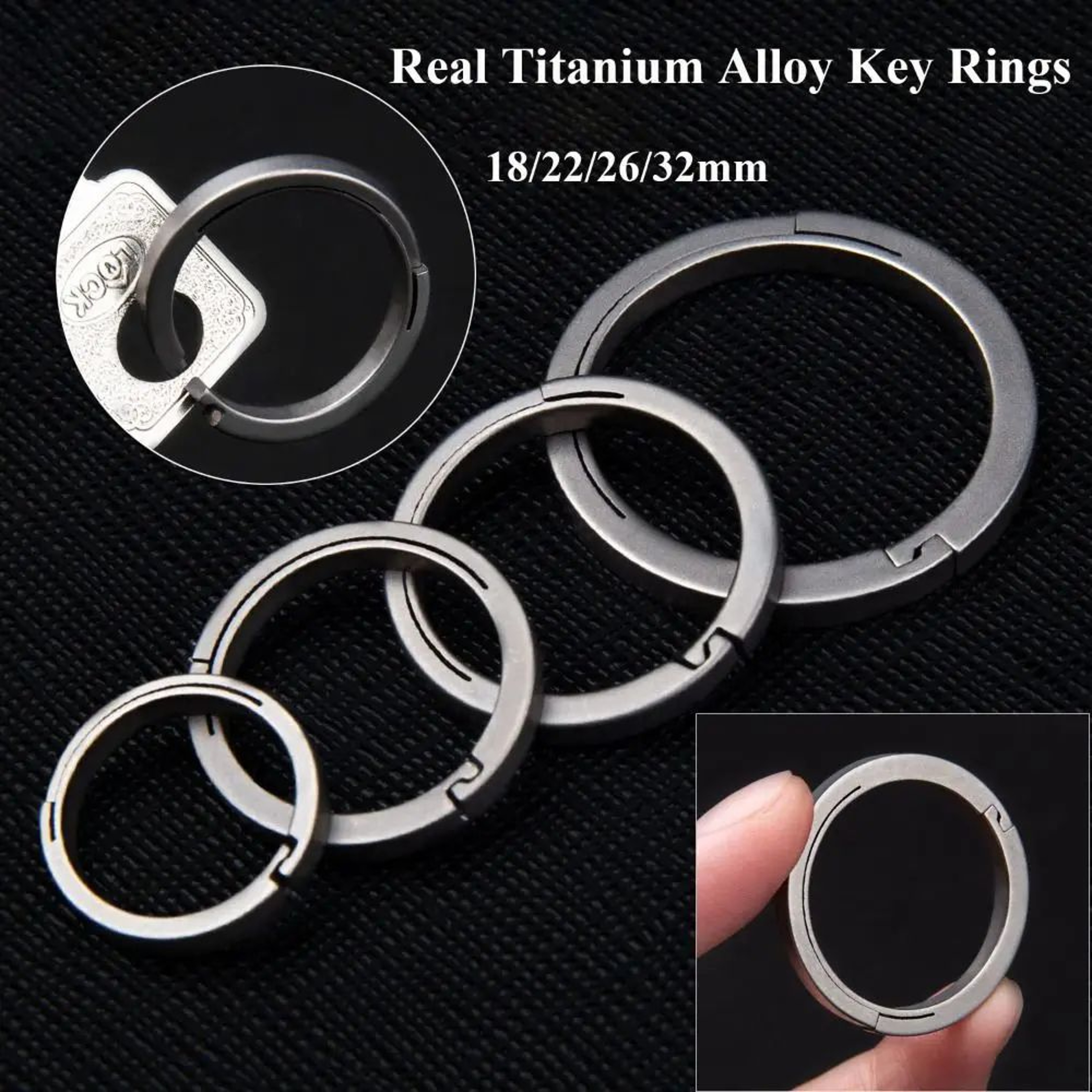 UltraLight TC4 Titanium Key Ring Set 1732mm  Minimalist EDC Keyring For Everyday Carry 1
