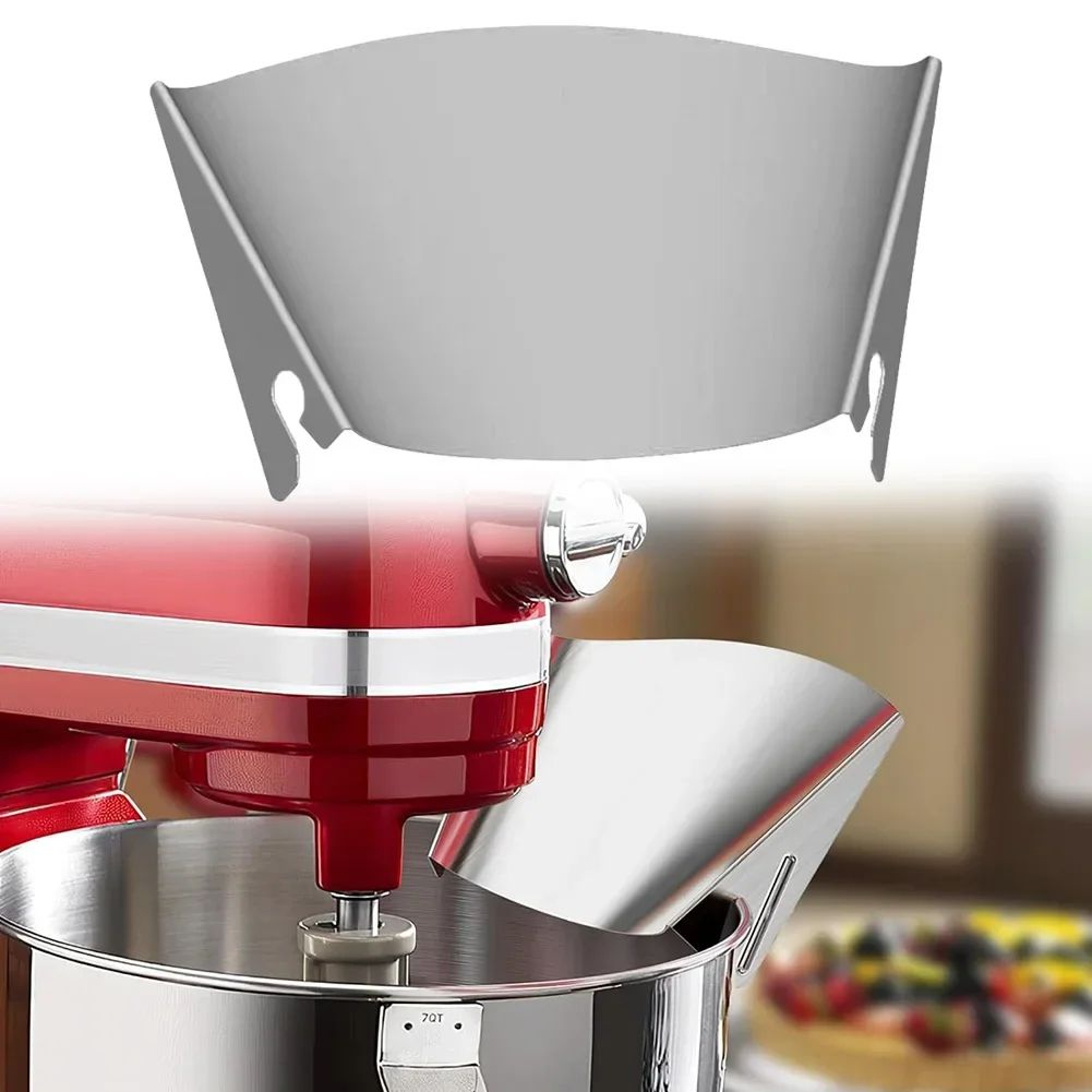 Lifesparking Stainless Steel KitchenAid Pour Shield  Universal Mixer Splash Guard With Pour Spout 0